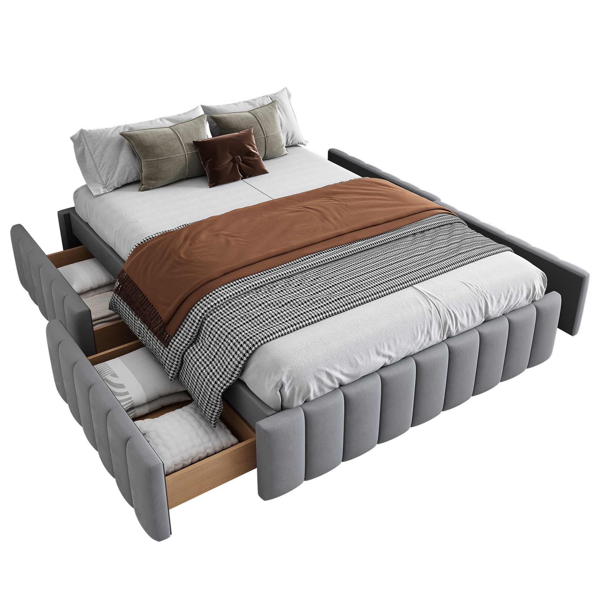 REDOM Polsterbett Doppelbett Funktionsbett mit Lattenrost günstig online kaufen