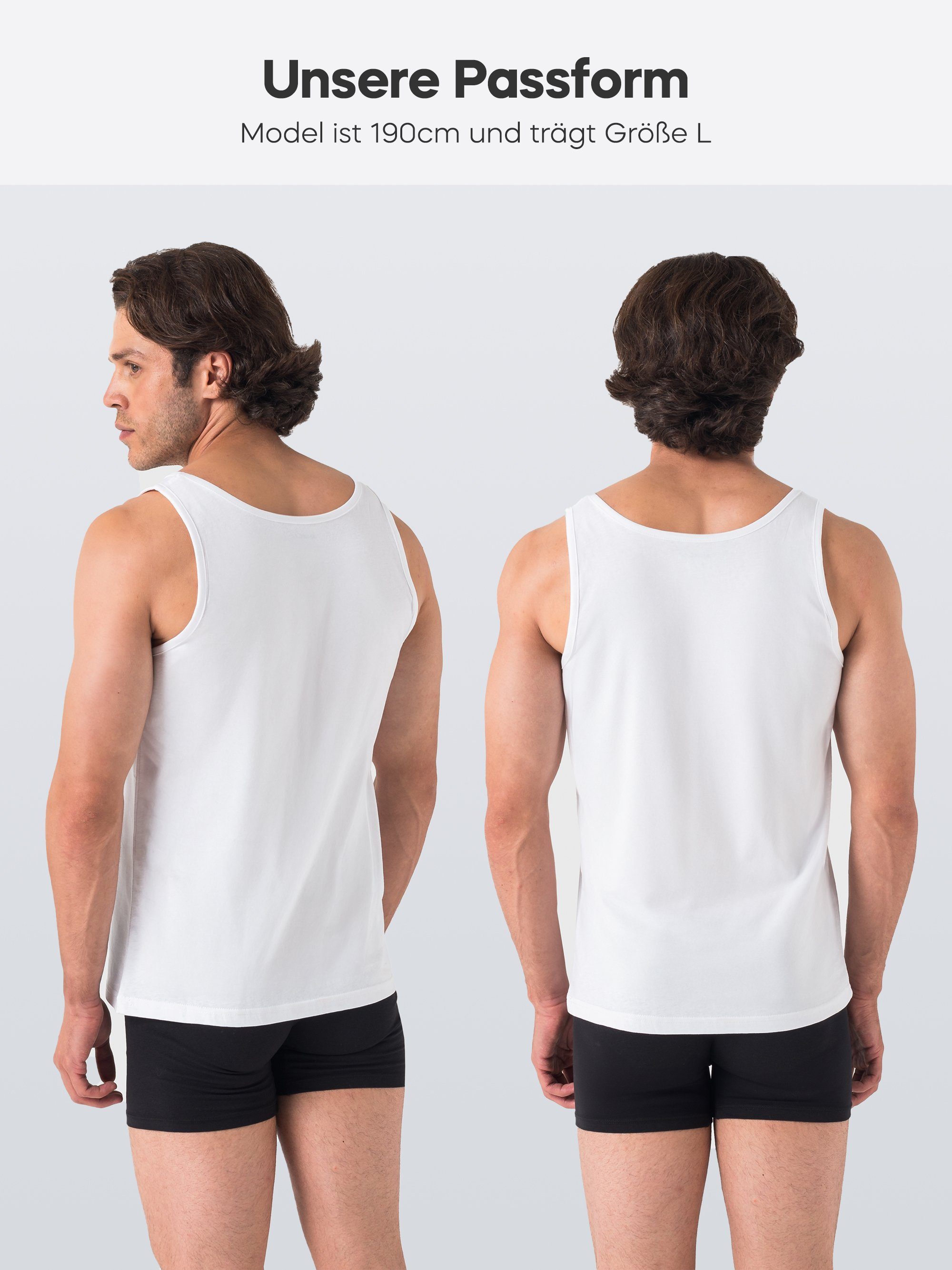 Barrio 13 Unterhemd Tank Top Achselshirt für Herren (Packung, Set, Spar-Pack, Spar-Packung, 3-St., 3er-Pack) Feinripp aus Baumwolle