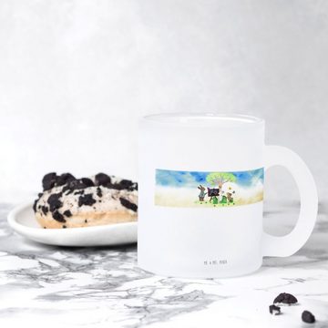 Mr. & Mrs. Panda Teeglas Ostern Hasenschule - Transparent - Geschenk, Teetasse, Geschenke zu O, Premium Glas, Liebevolle Gestaltung
