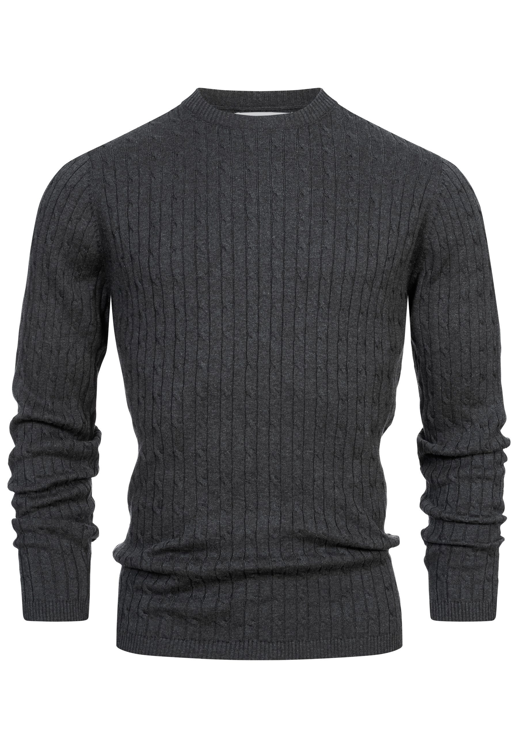 Kronstadt Strickpullover KSCable Feinstrickpullover mit Rundhalsausschnitt günstig online kaufen