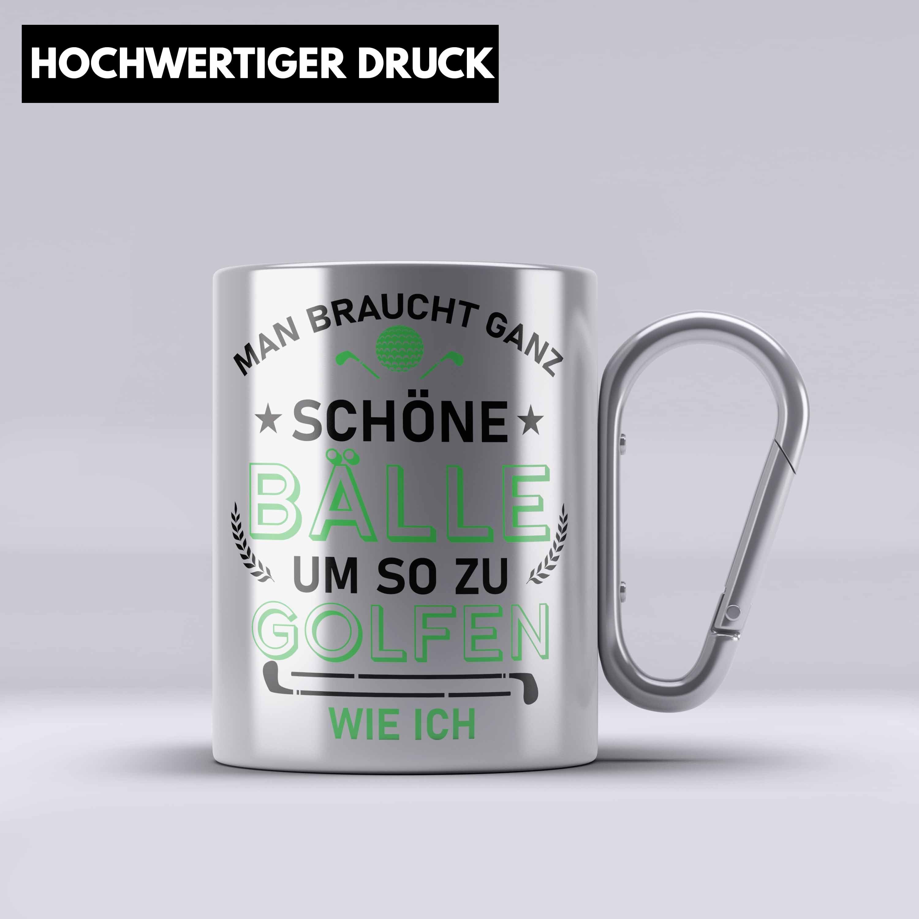 Trendation Thermotasse Golf Edelstahl Tasse Golfer Geschenk Papa Vater Geschenkidee Golf Edel