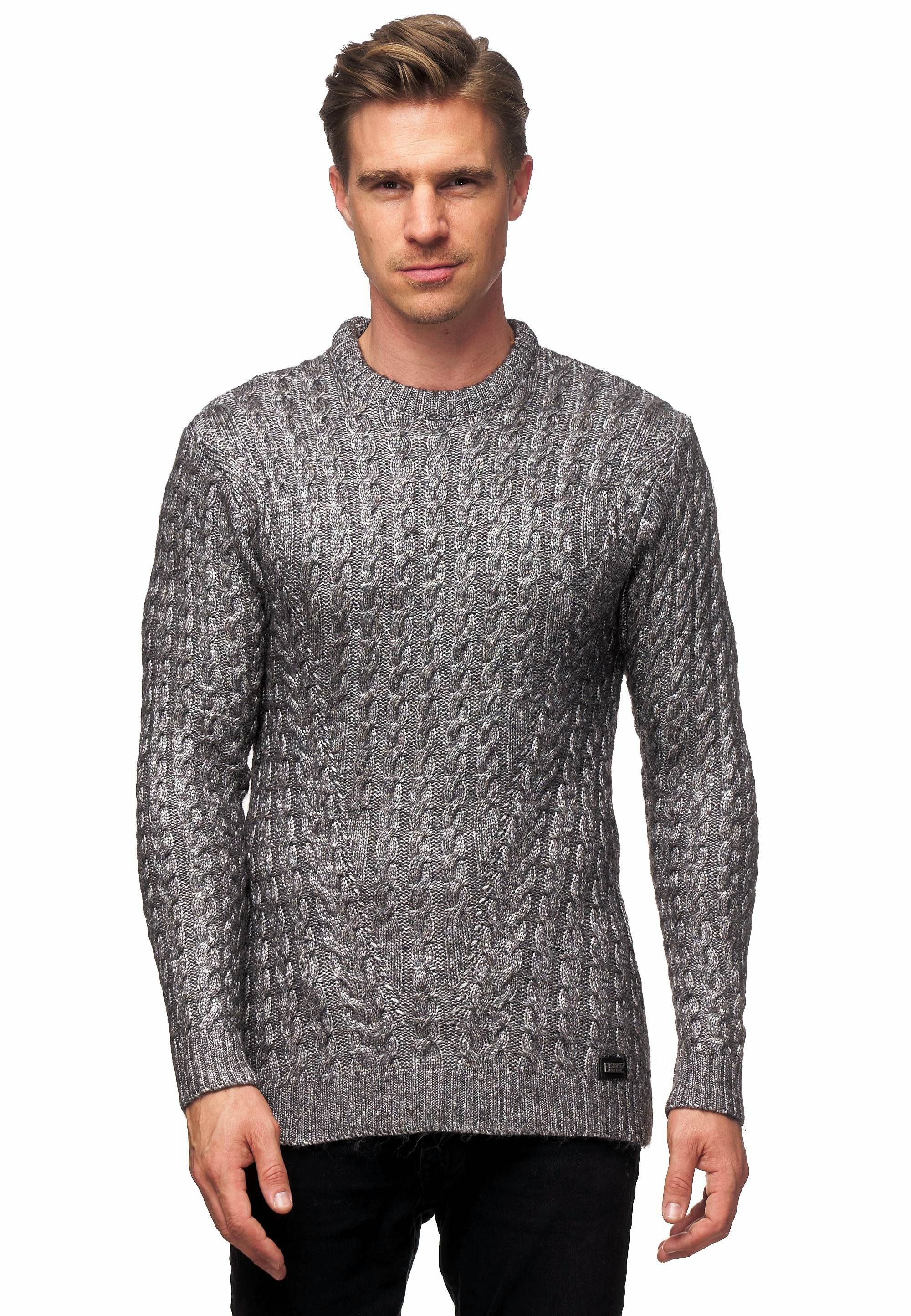 Rusty Neal Strickpullover mit trendigem Zopfmuster