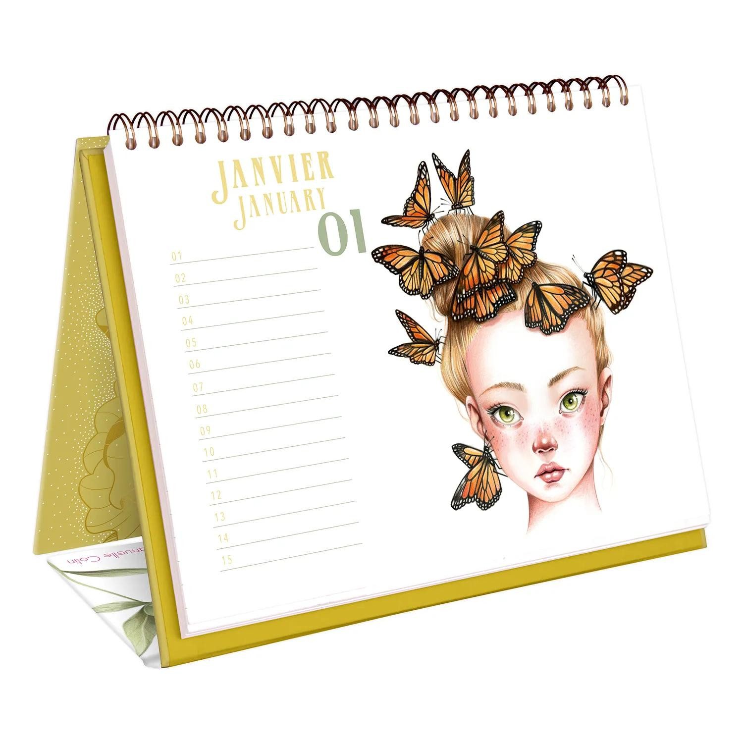 Avenue Mandarine Malvorlage 5x Immerwährender Kalender, Wild - Mehrfarbig GY157C, Geburstagskalender