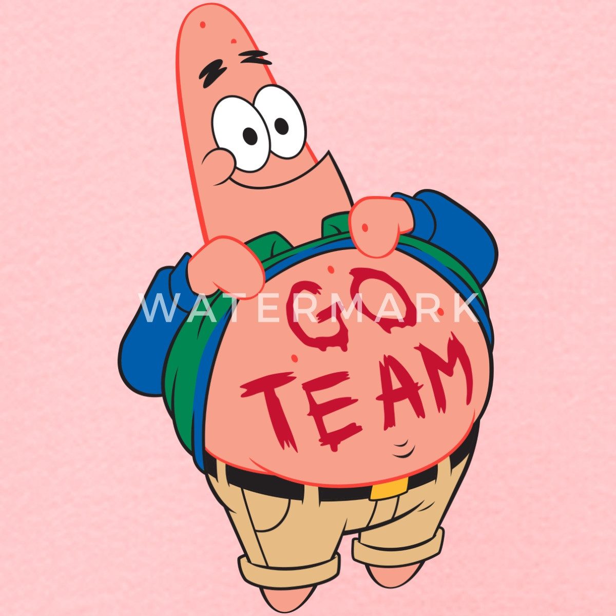 Spreadshirt Hoodie Spongebob Schwammkopf Patrick Star Go Team Design Kinder Premium Hoodi (1-tlg)