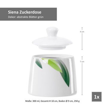 van Well Milch- und Zuckerset Kaffeeergänzungsset Milchkännchen & Zuckerdose Siena, Porzellan