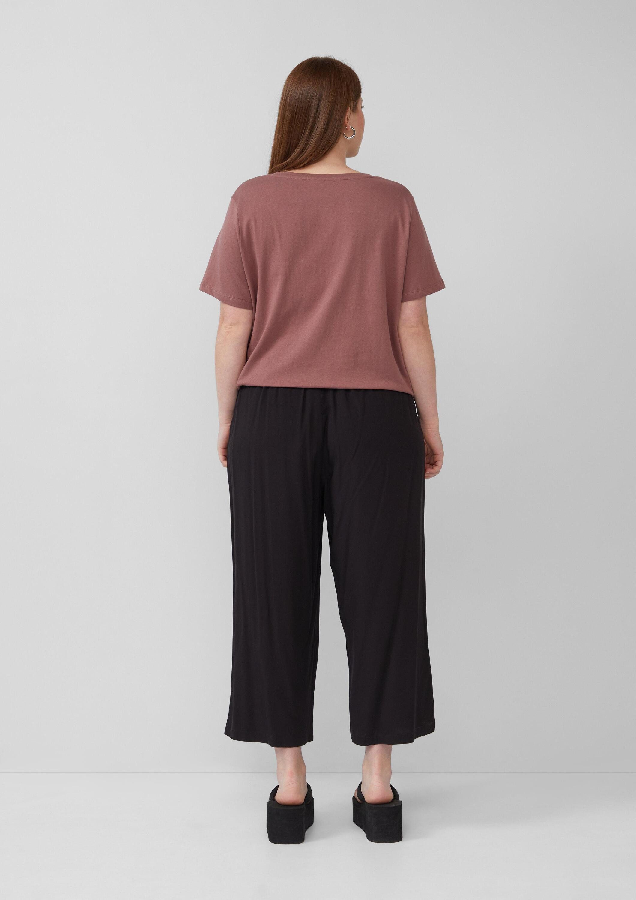 QS Kurzarmshirt T-Shirt Baumwoll T-Shirt mit Frontprint