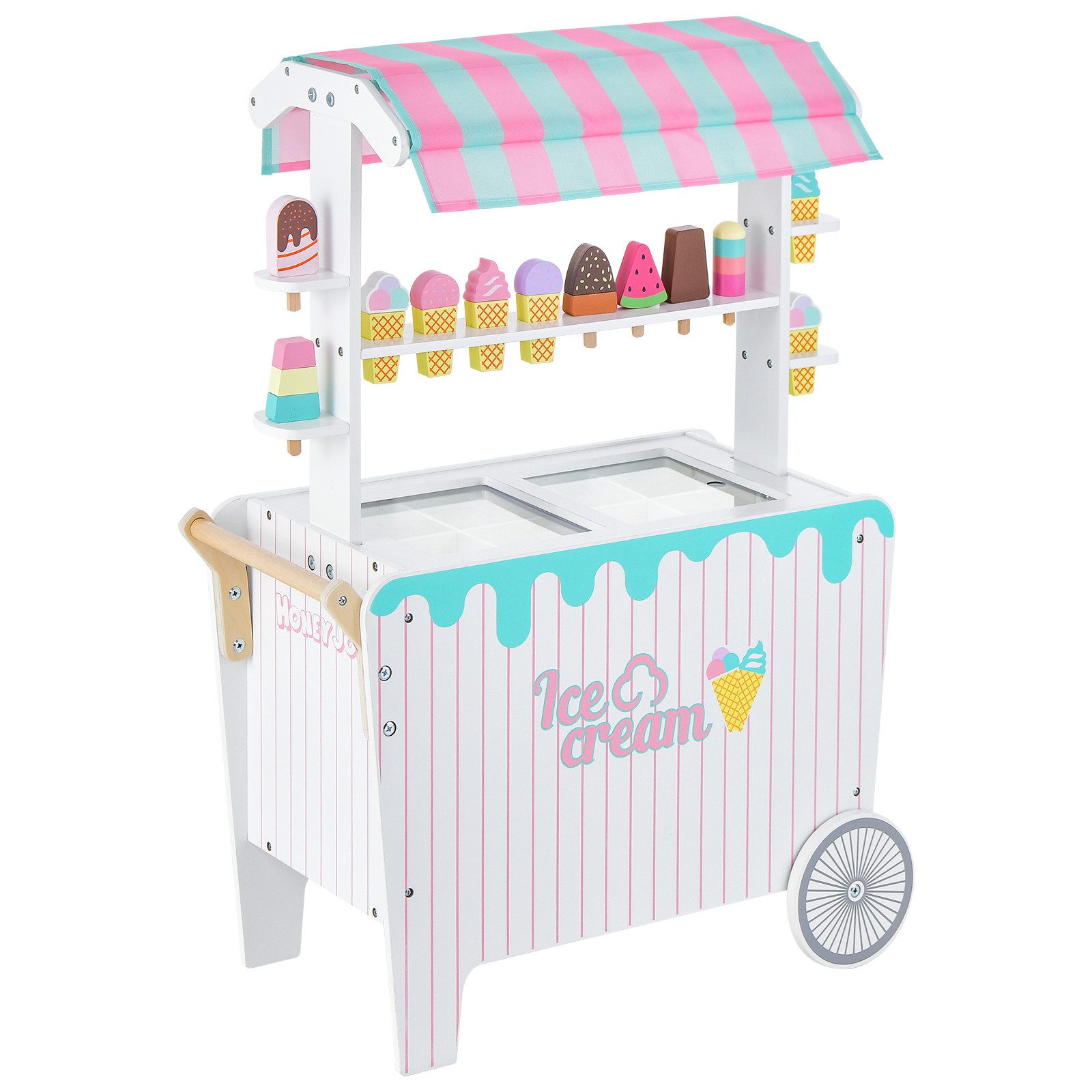 COSTWAY Kaufladen, inkl. 12 Spielzeugen, ab 3 Jahre