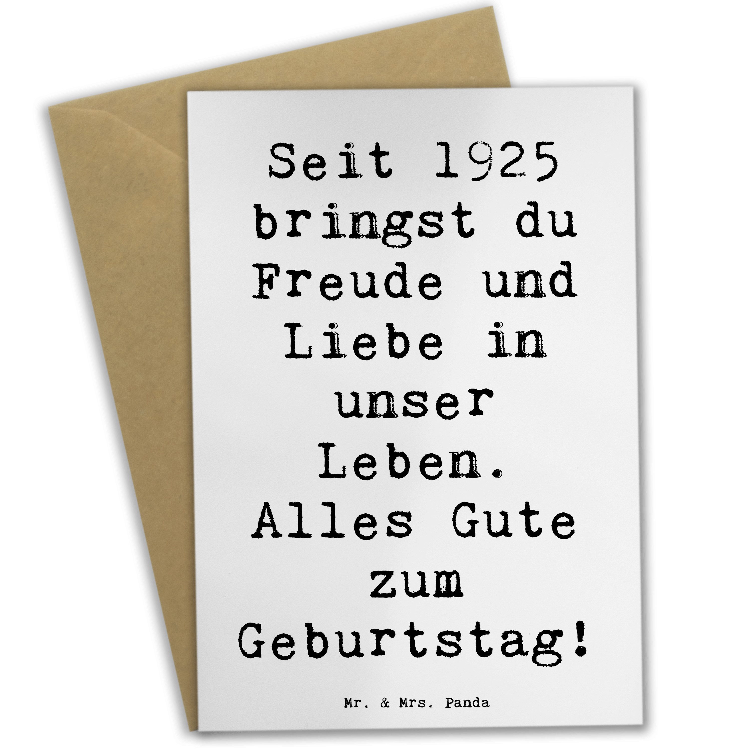 Grußkarte Spruch 1925 Geburtstag Freude - Weiß - Geschenk, Alles Gute, Klappkar