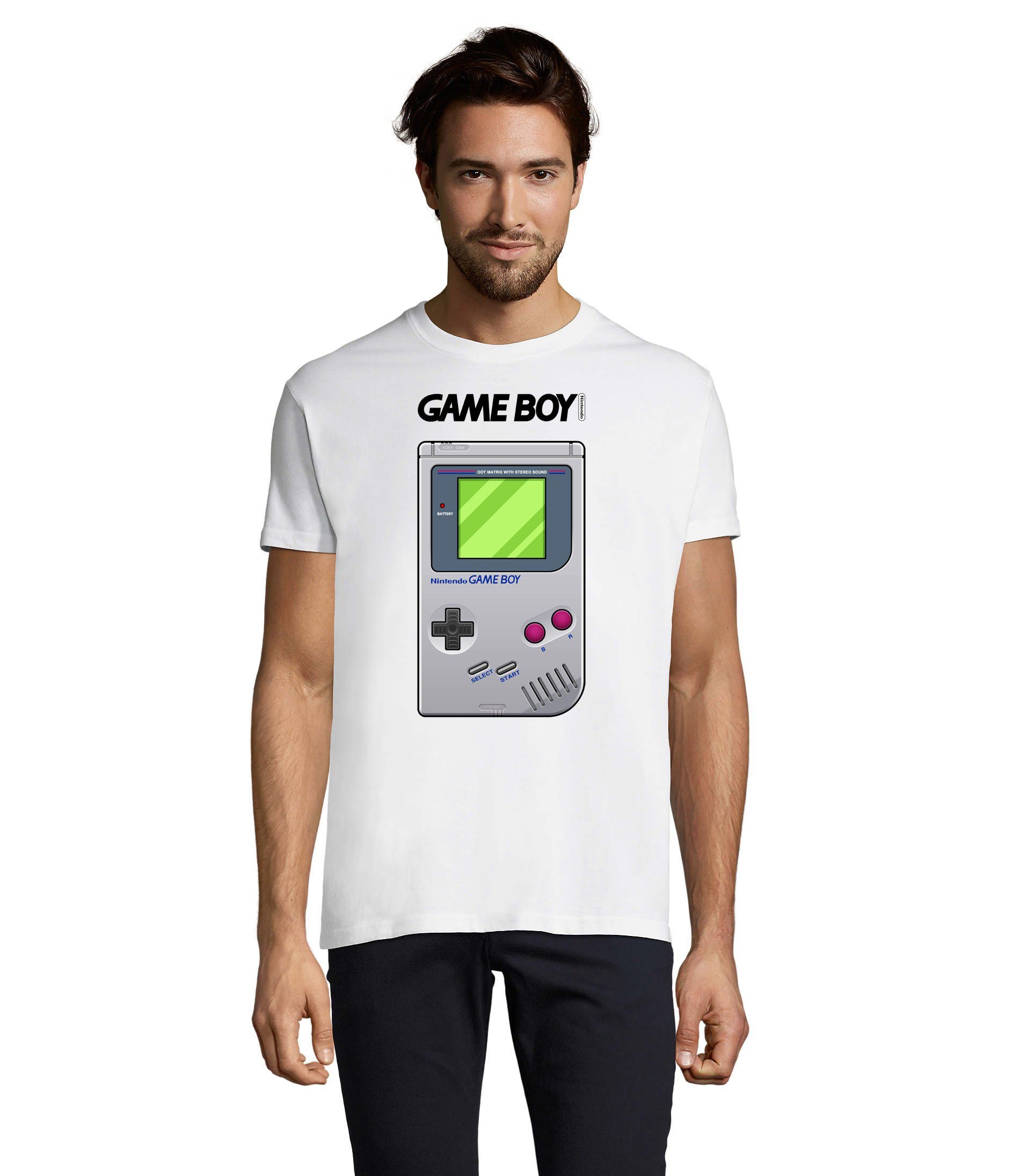 T-Shirt Konsole Herren Gamer Gaming Retro Weiss Nintendo Game Blondie Boy & Brownie