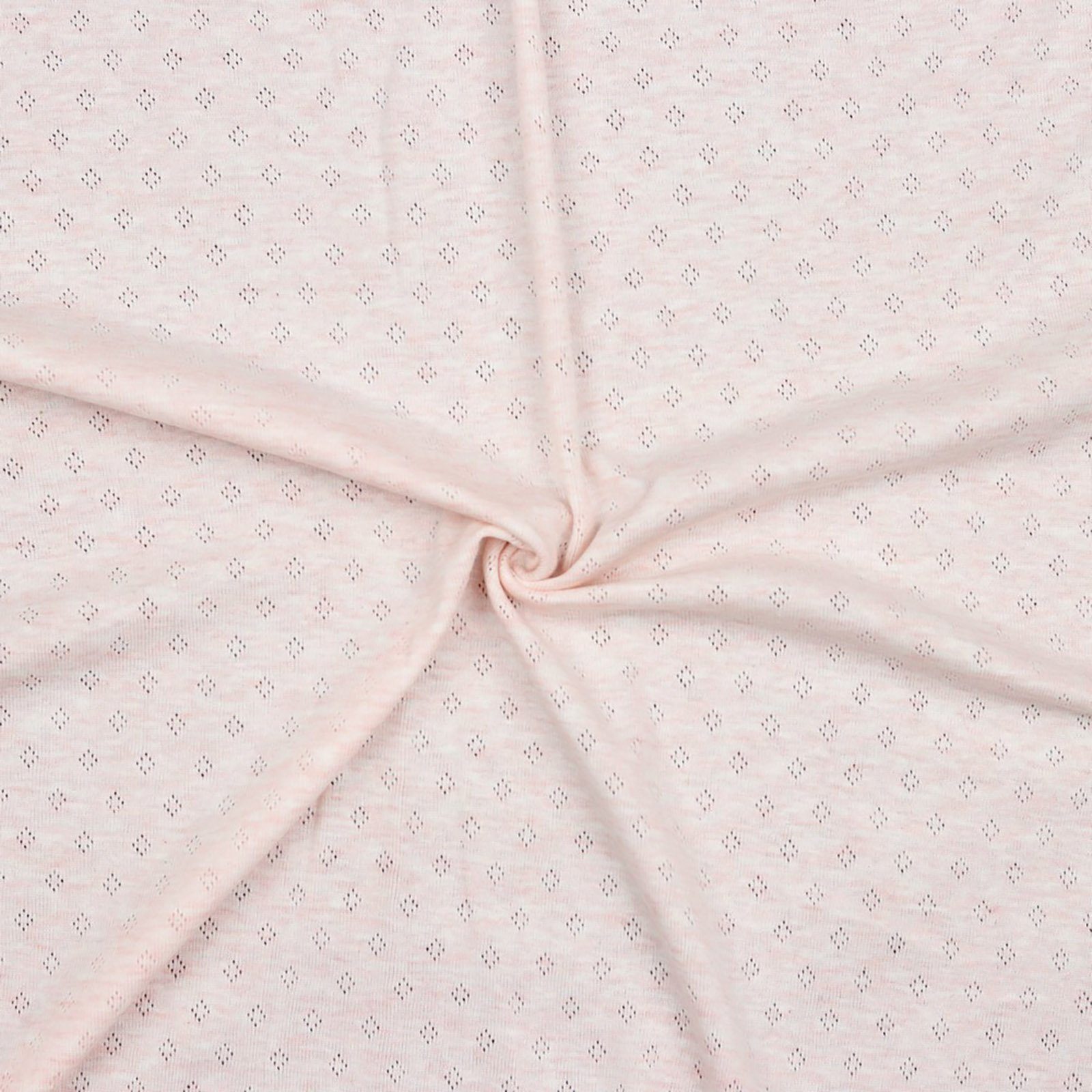 maDDma Stoff 0,5m Pointoille-Stoff Jersey Meterware Baumwollstoff Ajour Lochmuster, rose meliert