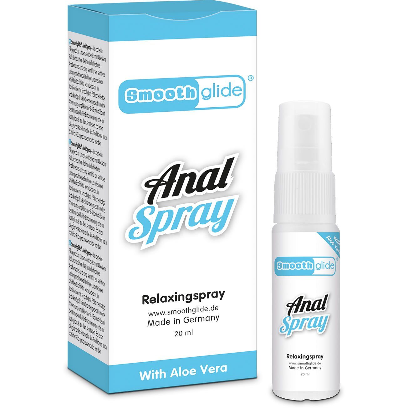 Smoothglide Analgleitgel Anal Spray (Relaxingspray), Spray-Flasche mit 20ml, für einen erhöhten Spaßfaktor beim Liebesakt