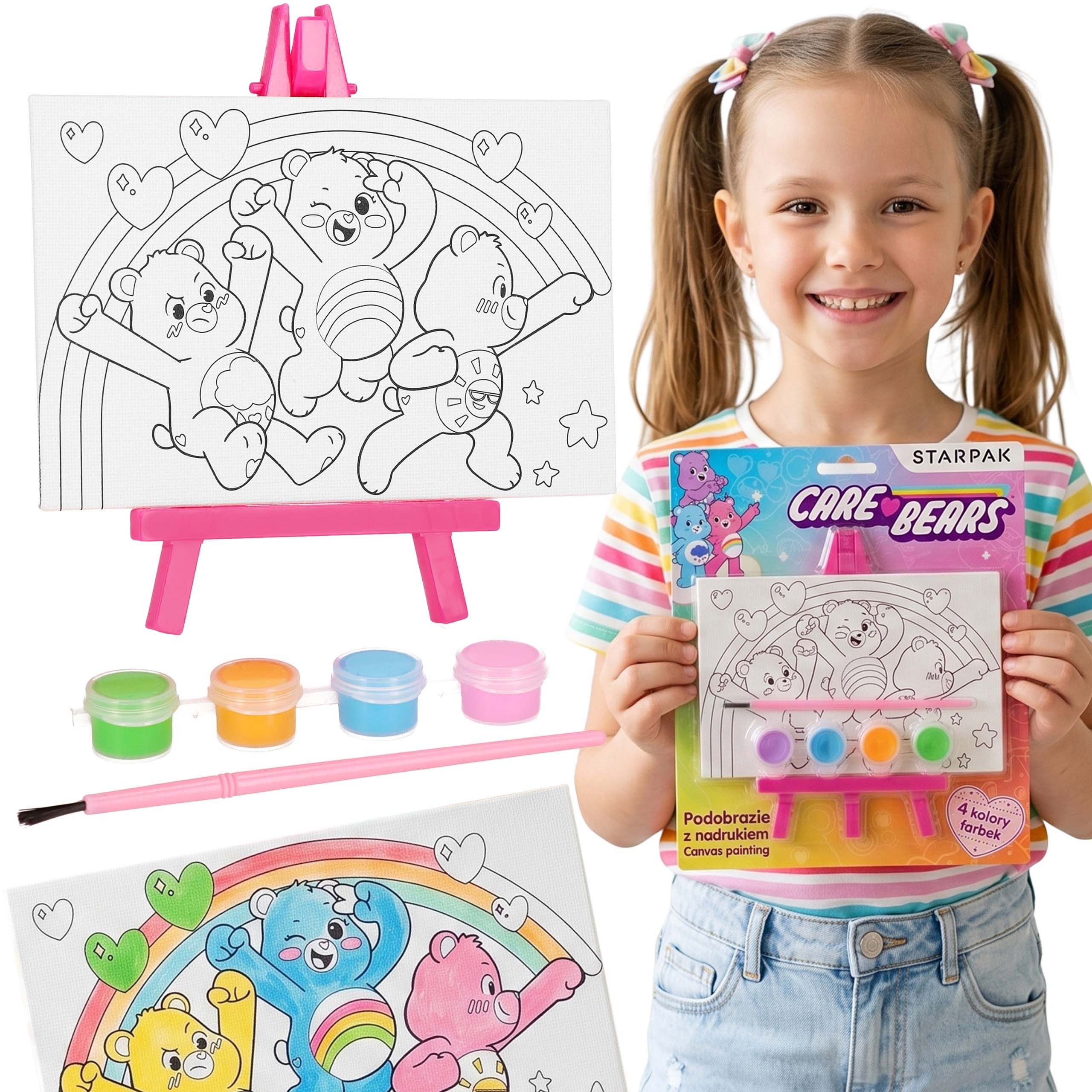 Care Bears Kinderstaffelei Care Bears bedruckte Malunterlage, Kreativset, Malset