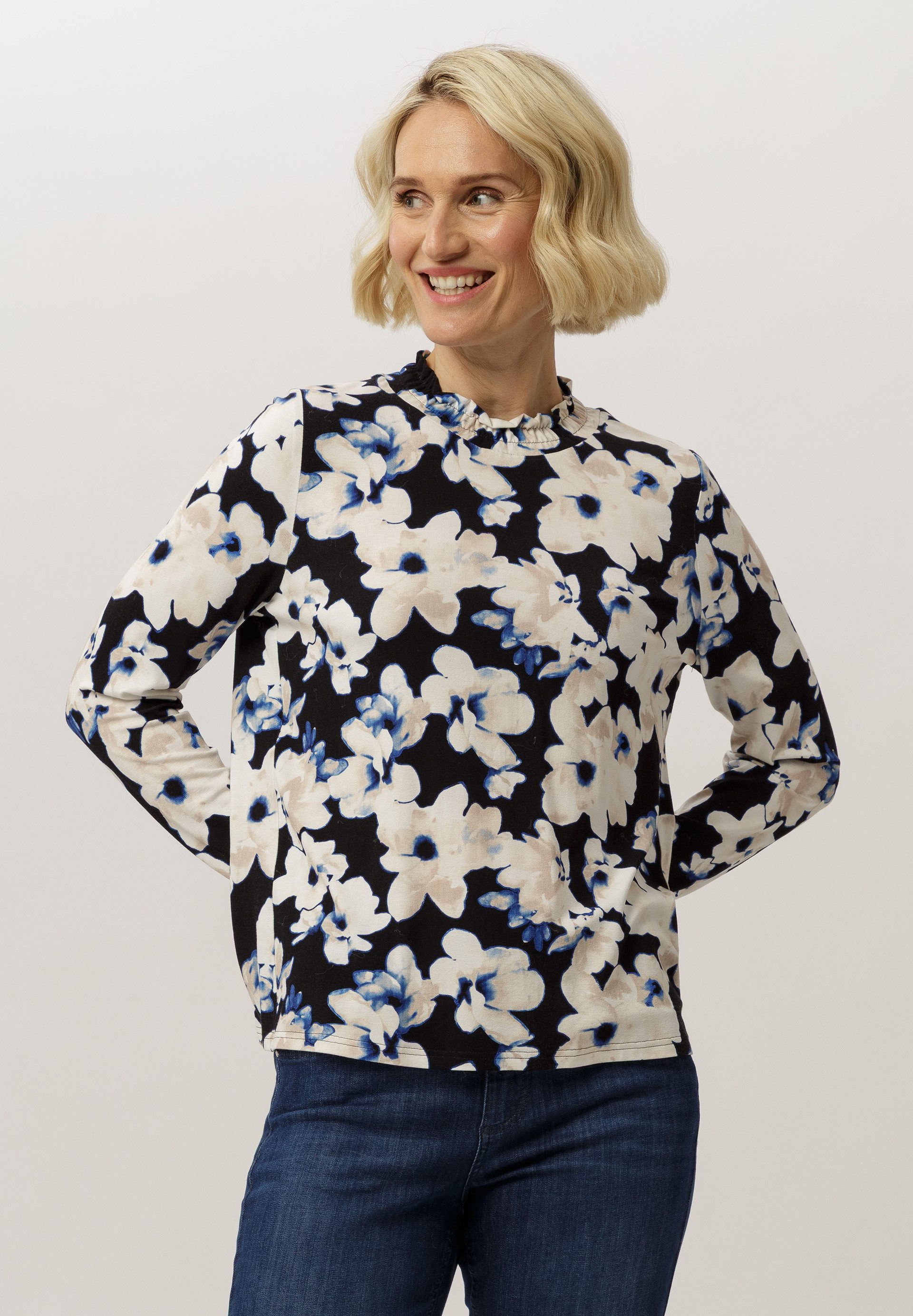 FRANK WALDER Langarmshirt im einzigartigen Print günstig online kaufen