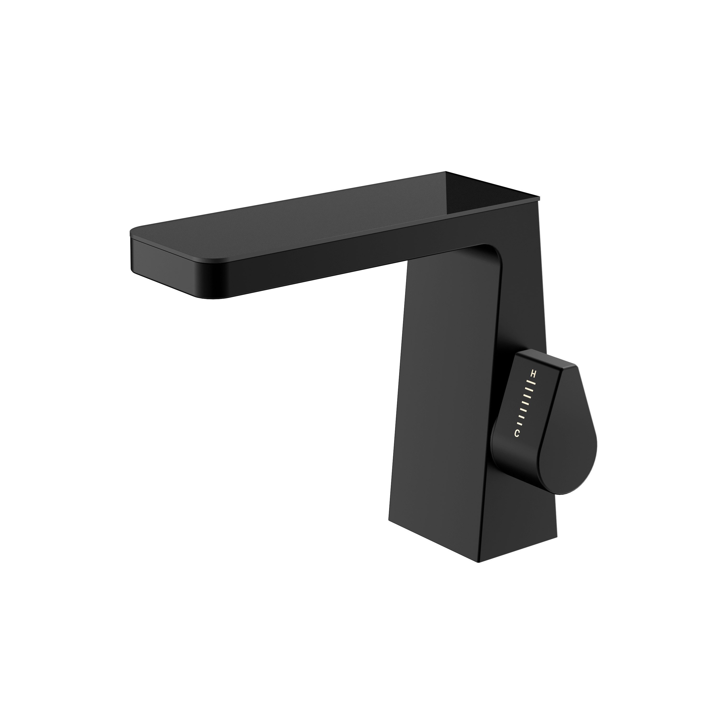 Bernstein Waschtischarmatur NT7320 Schwarz Wasserfall Waschtischarmatur Wasserfall Glas Schwarz Kaltstart