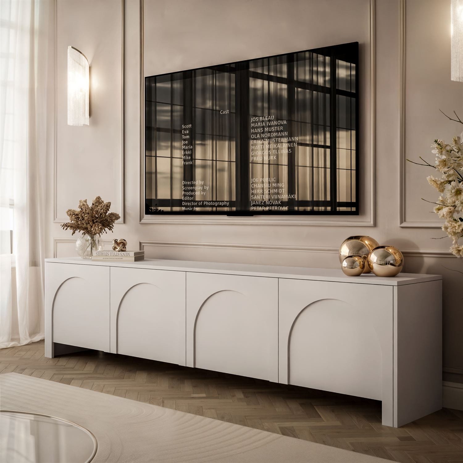 Lookway Lowboard ARIADNA mit vier Türen (1x TV-Schrank), Breite: 204 cm