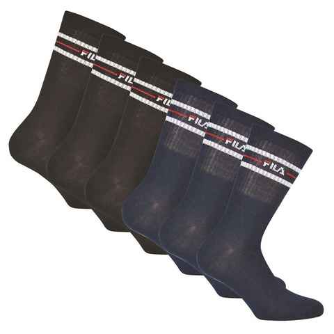 Fila Sportsocken Unisex Socken, 6er Pack - Crew Socks, Strümpfe