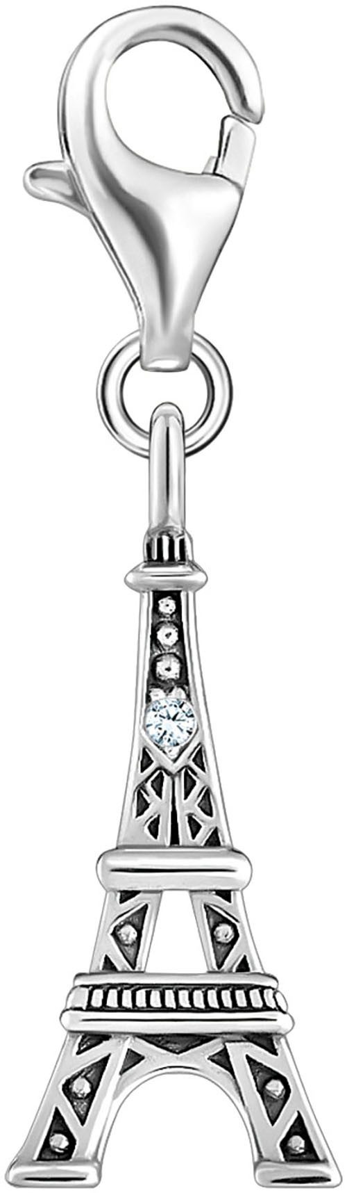 THOMAS SABO Charm-Einhänger Eiffelturm mit weißem Zirkonia, mit Zirkonia (synth)