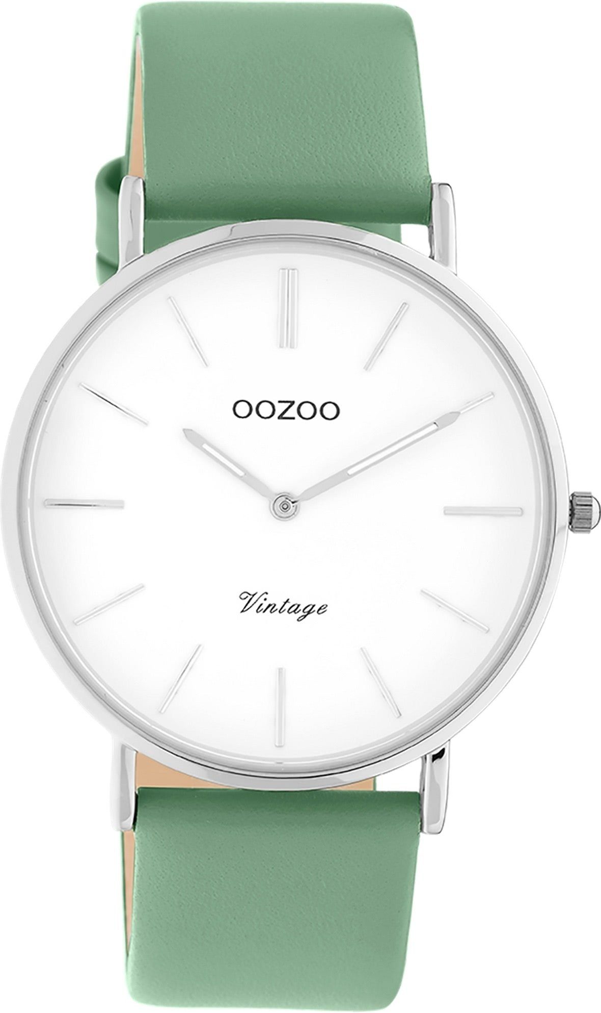 OOZOO Quarzuhr Oozoo Damen Armbanduhr Vintage Series, Damenuhr rund, groß (ca. 40mm) Lederarmband, Fashion-Style | Quarzuhren
