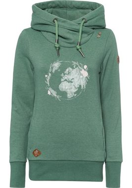 Ragwear Sweater GRIPY BUTTON WORLD O Kapuzensweatshirt mit Statement-Front-Print