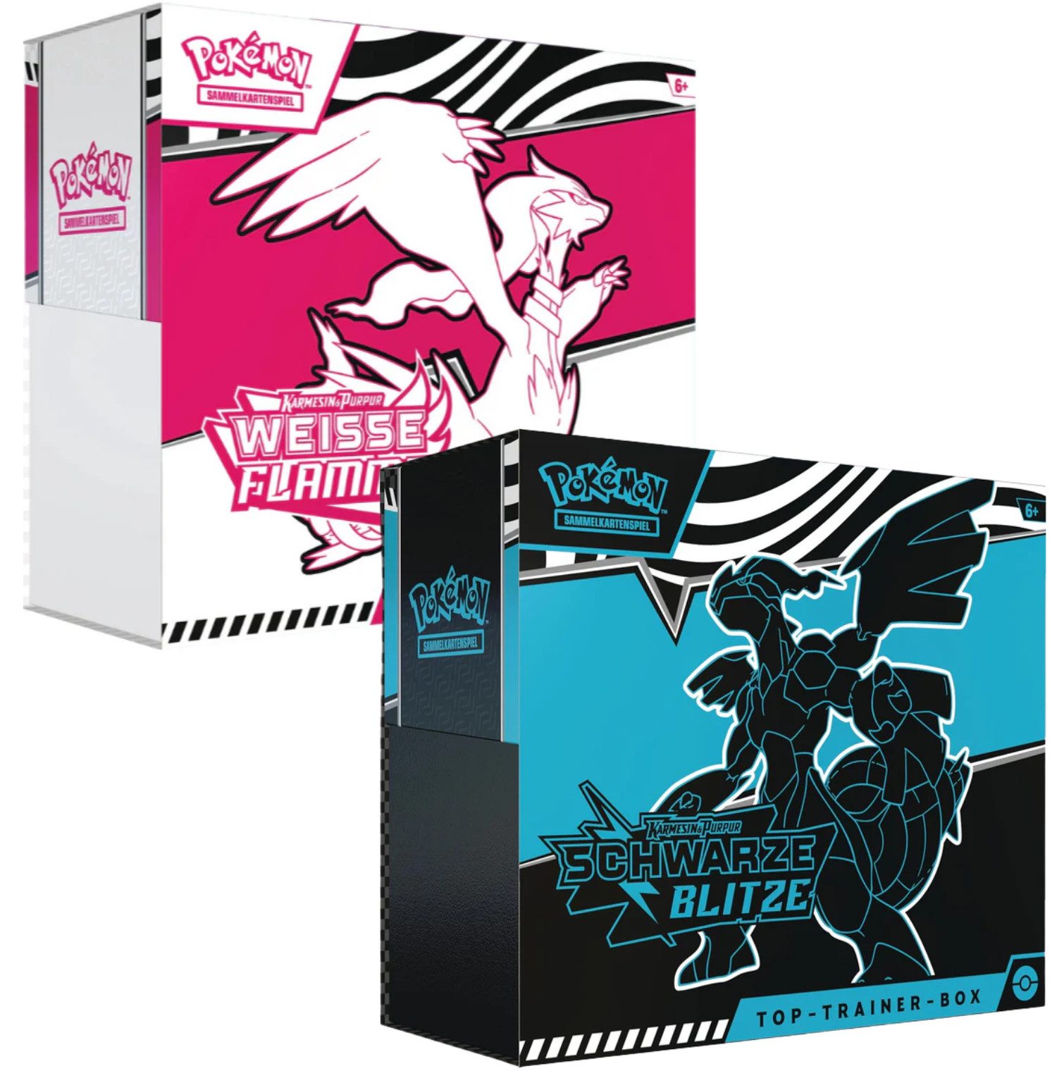 AMIGO Sammelkarte Pokemon Schwarze Blitze Weisse Flammen Top Trainer Box Karten, inkl. 9 Boosterpacks