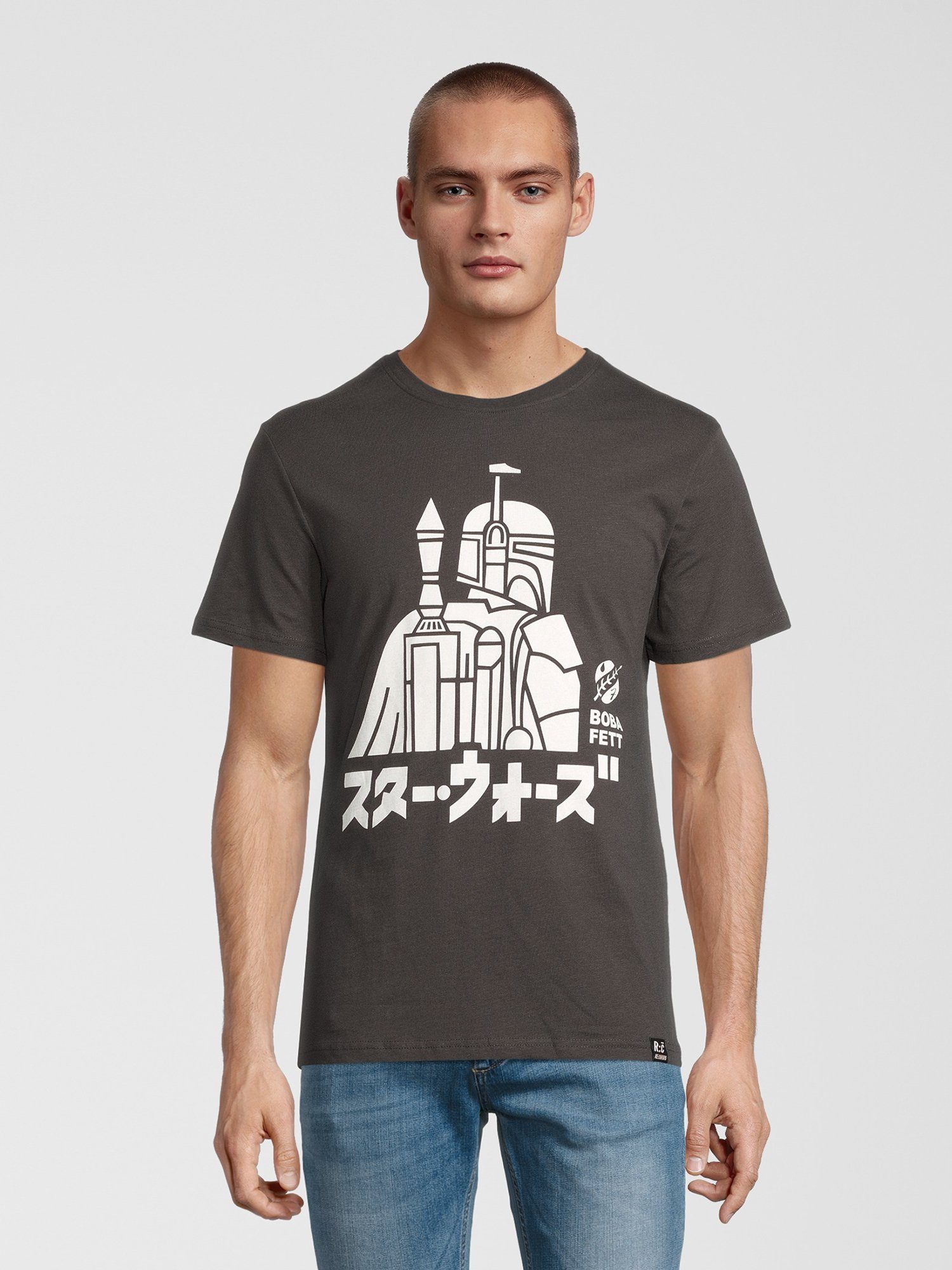 Recovered T-Shirt Star Wars Boba Fett Japanese GOTS zertifizierte Bio-Baumwolle Schwarz | T-Shirts