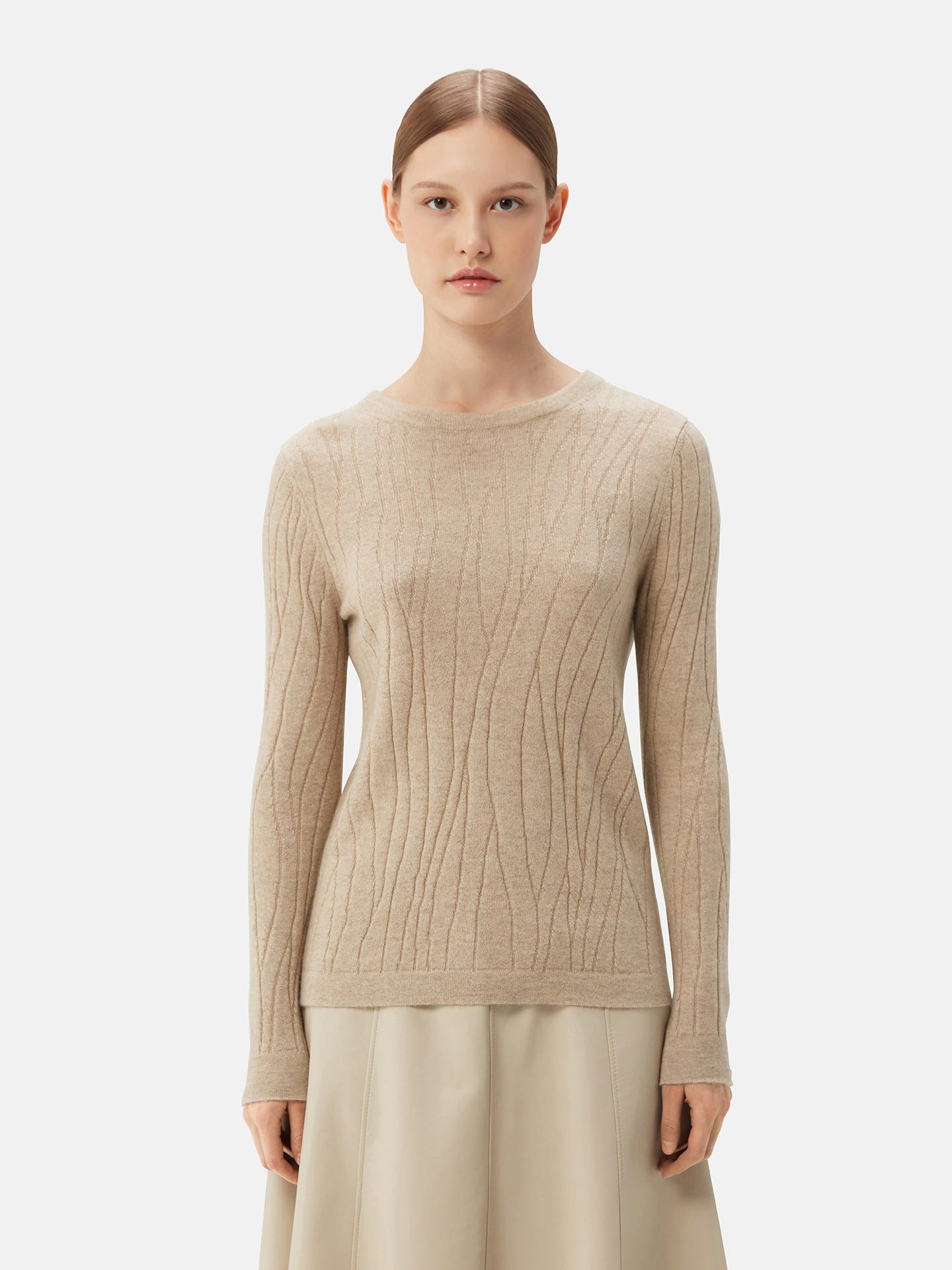 GOBI Cashmere Rundhalspullover Naturfarbe Kaschmir Pullover günstig online kaufen