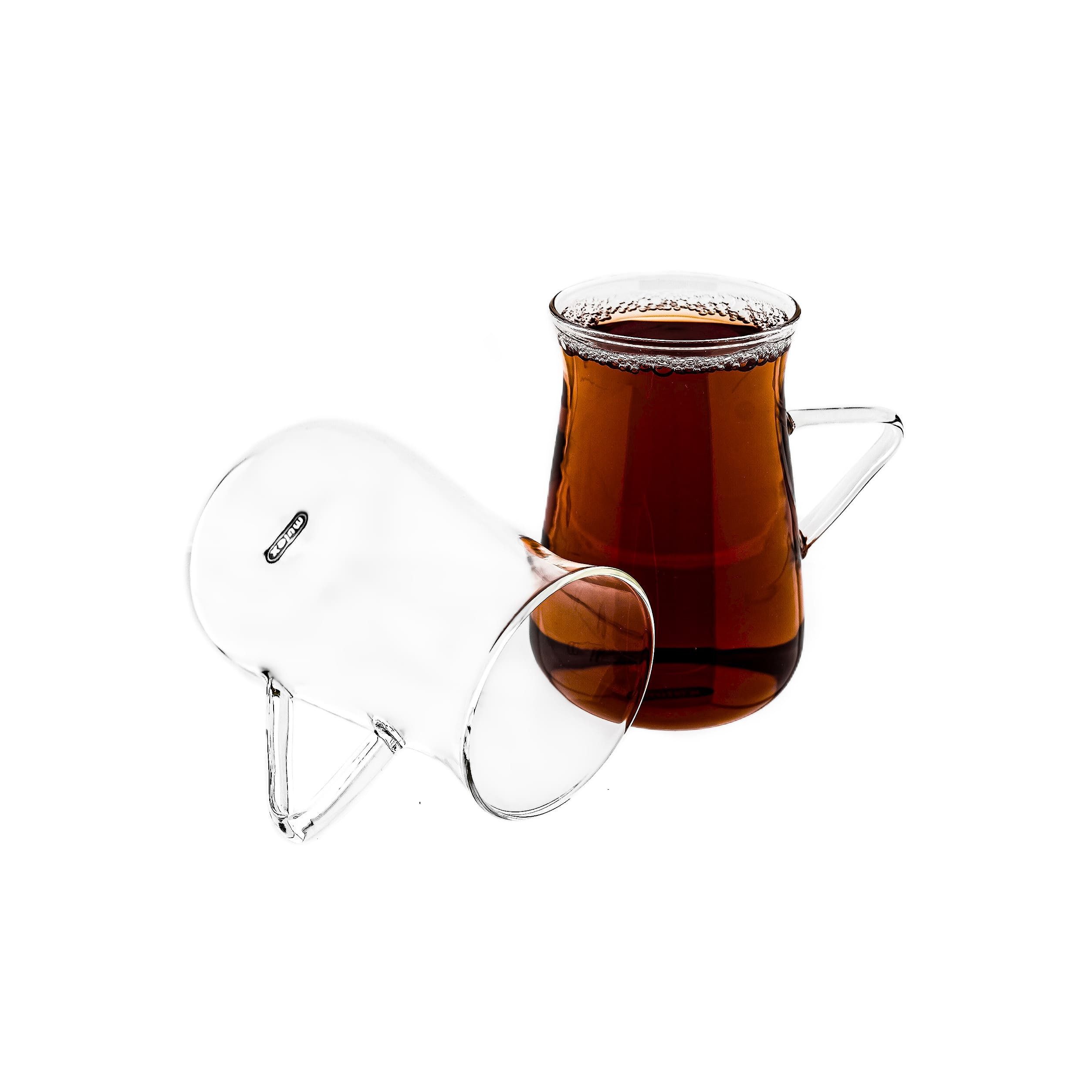 Teeglas Teegläser-Set 6-teilig 200ml aus Borosilikatglas mit Henkel