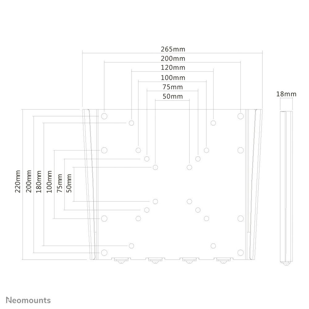 (10) cm St 101,6 cm by 25,4 TV-Wandhalterung Neomounts - Neomounts Newstar TV-Wandhalterung FPMA-W110 (40)