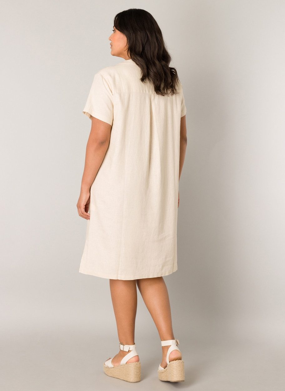 Base Level Curvy Tunikakleid Yacinthe Sommerkleid mit Leinen