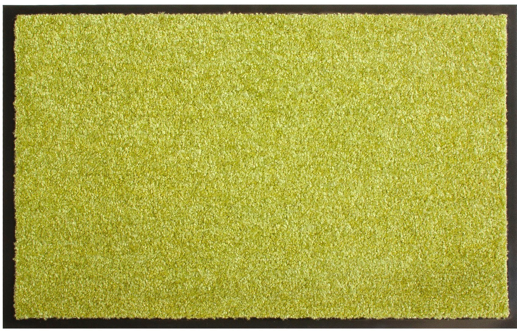 Fußmatte Schmutzfangmatte CLEAN Höhe: waschbar in UV-beständig, grün Schmutzfangmatte, PRO, 8 mm, Primaflor-Ideen Textil, Uni-Farben, rechteckig