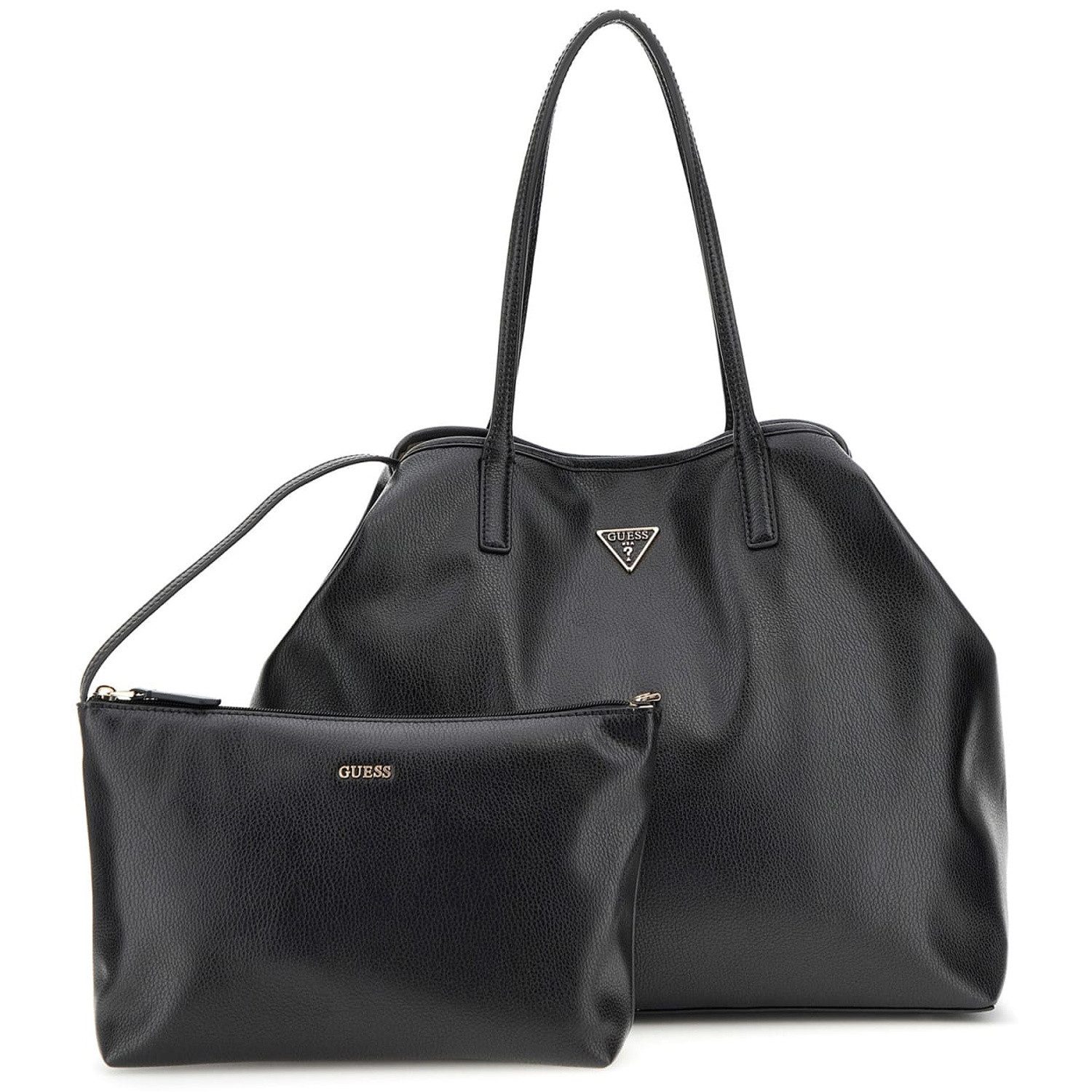 Guess Umhängetasche GUESS Shopper Handtasche Eco Victtoria Black (1, 1-tlg., 1)