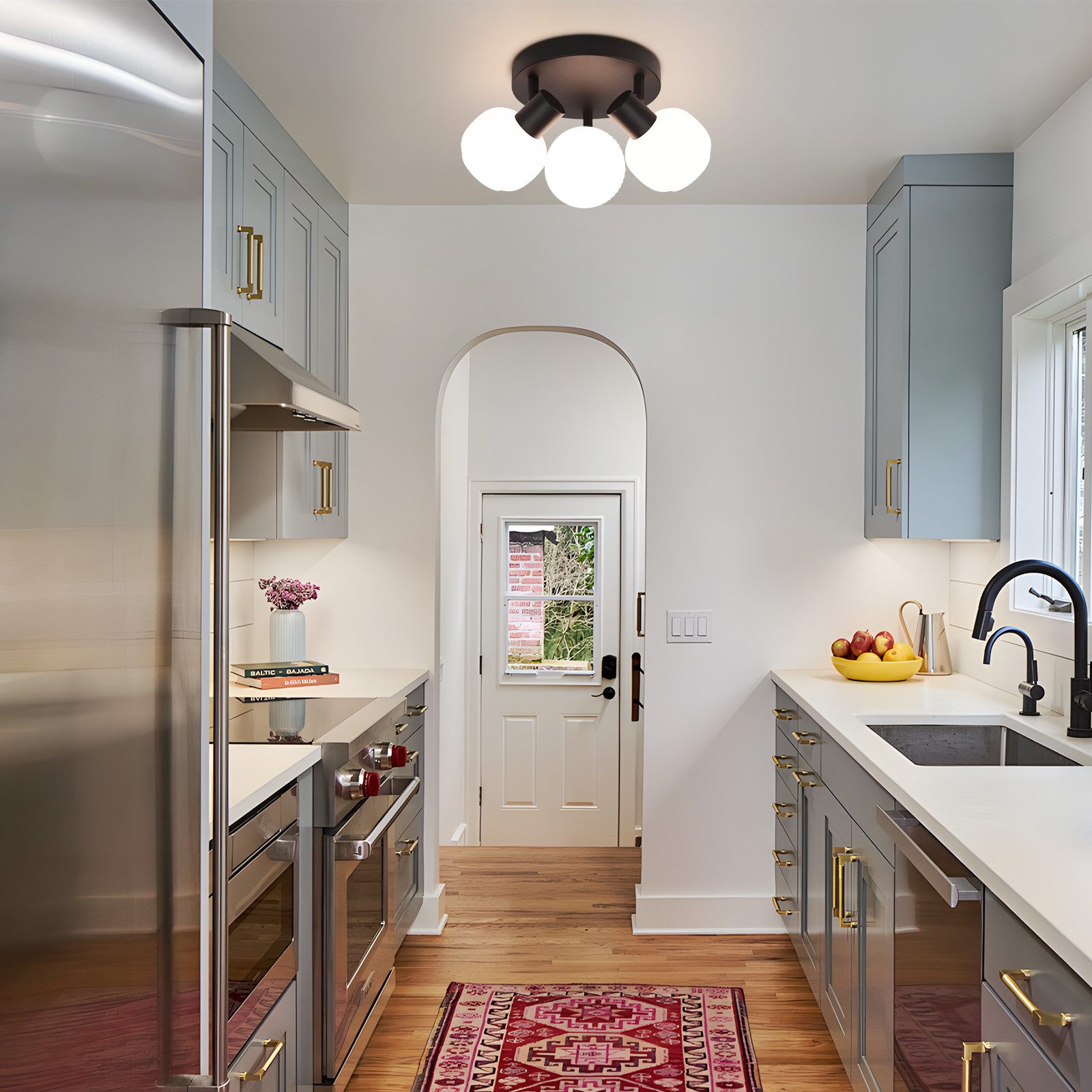 Nettlife Deckenstrahler Weiß Glas E14 Deckenleuchte 3/4/6 Flammig Innen Lam günstig online kaufen