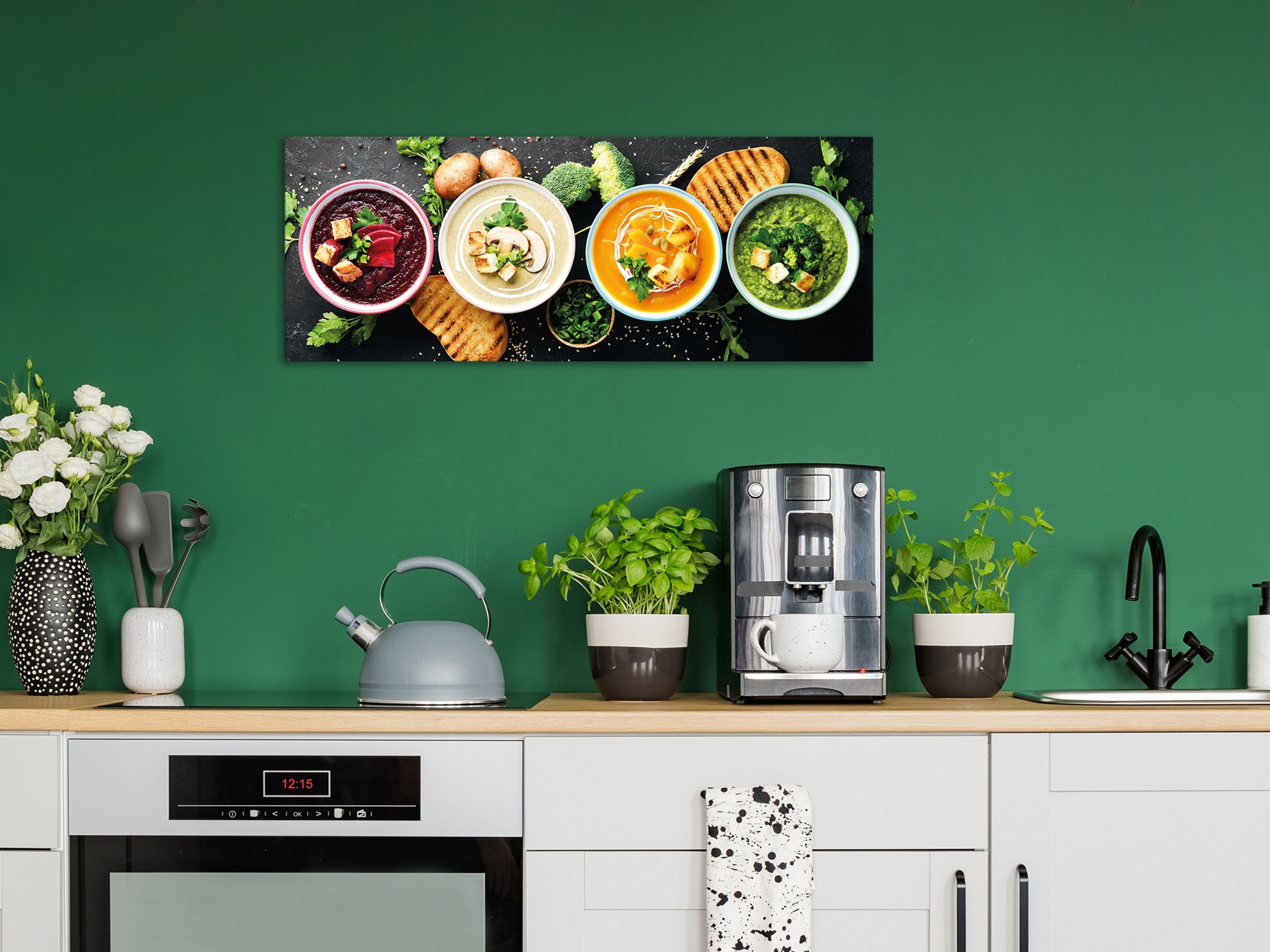Orientalische aus artissimo Gemüse, Bild Glasbild Küchenbild bunt 80x30cm Glasbild Glas Suppen Food-Fotografie: Essen Küche