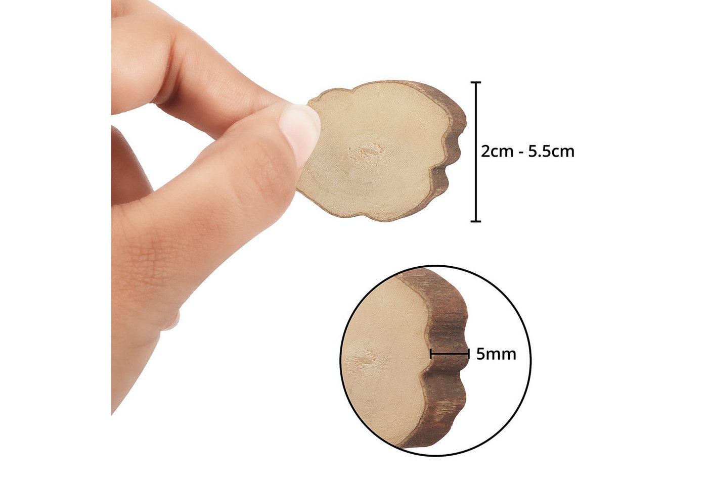 Thumbnail - Kurtzy Kantholz Holzplatten und Astscheiben zum Basteln - Naturholzstücke (500g), (1-tlg)