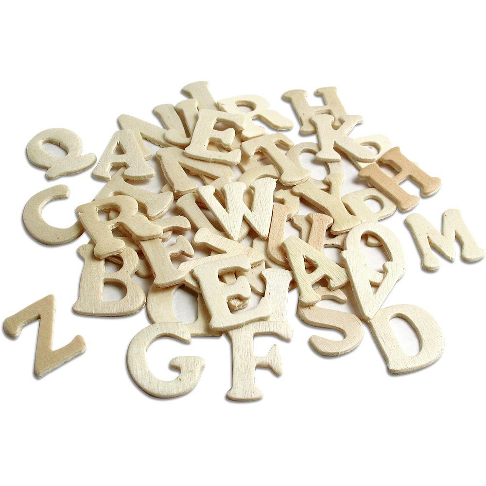 MEYCO Hobby Deko-Buchstaben Holzbuchstaben, 50 Stck.p.Btl. sortiert, 20 mm | Deko-Buchstaben