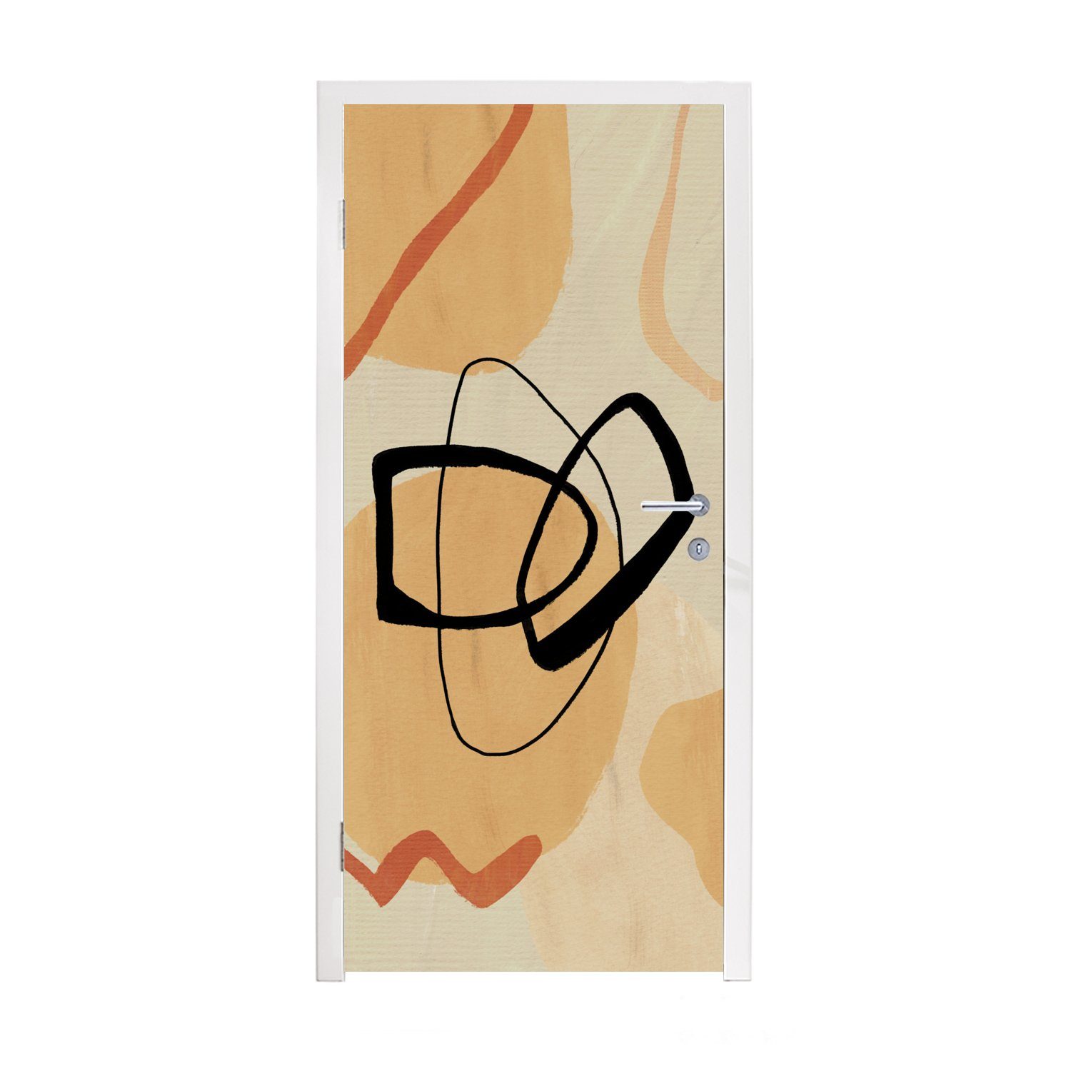 bedruckt, - St), Türtapete MuchoWow 75x205 Fototapete (1 Türaufkleber, - Abstrakt, Kunst Formen für Tür, cm Matt, Geometrische