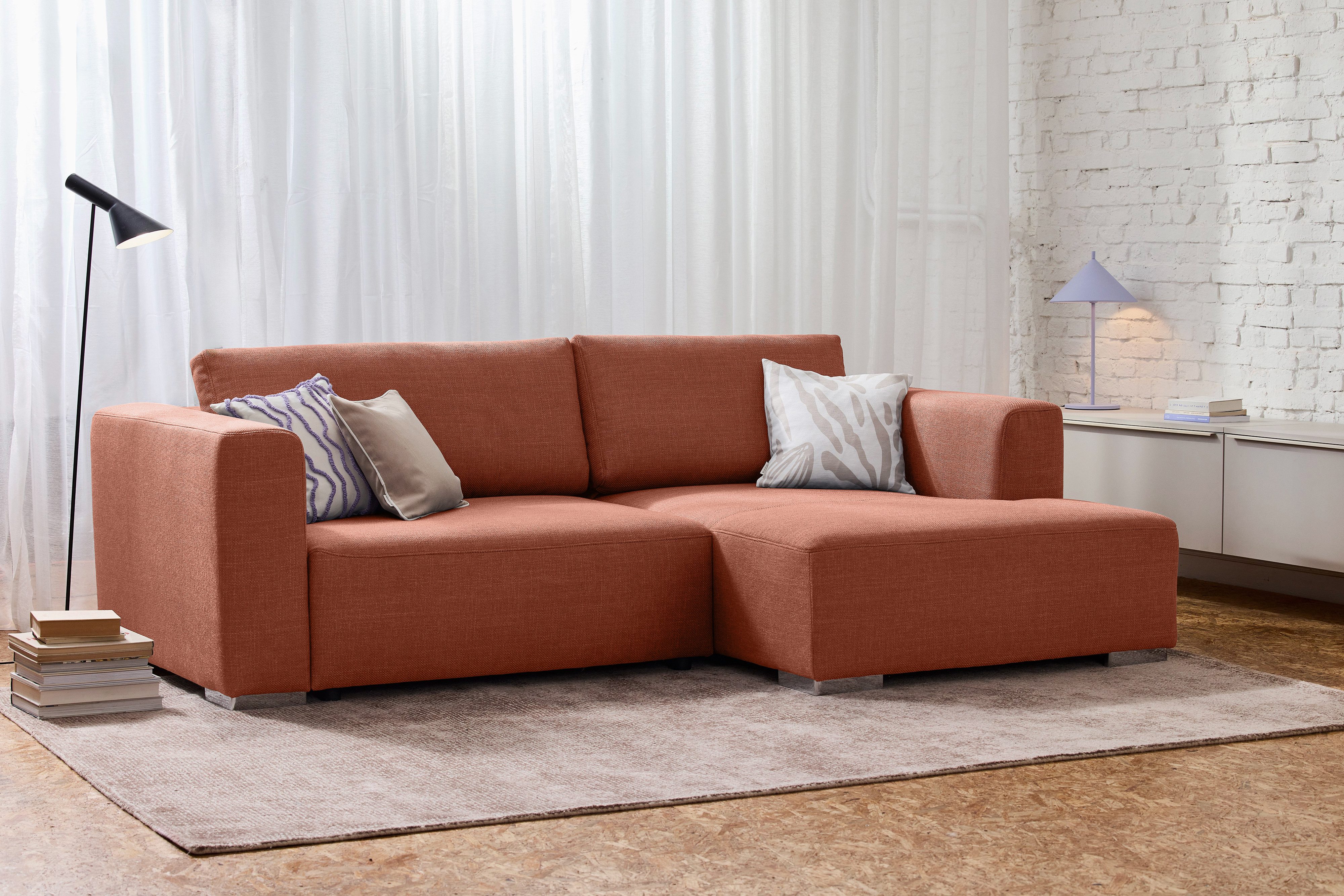 TOM TAILOR HOME Ecksofa HEAVEN – kubisches Sofa im klassischem Look – mit festem Sitz, optional mit Schlaffunktion – in vielen schönen Stoffen