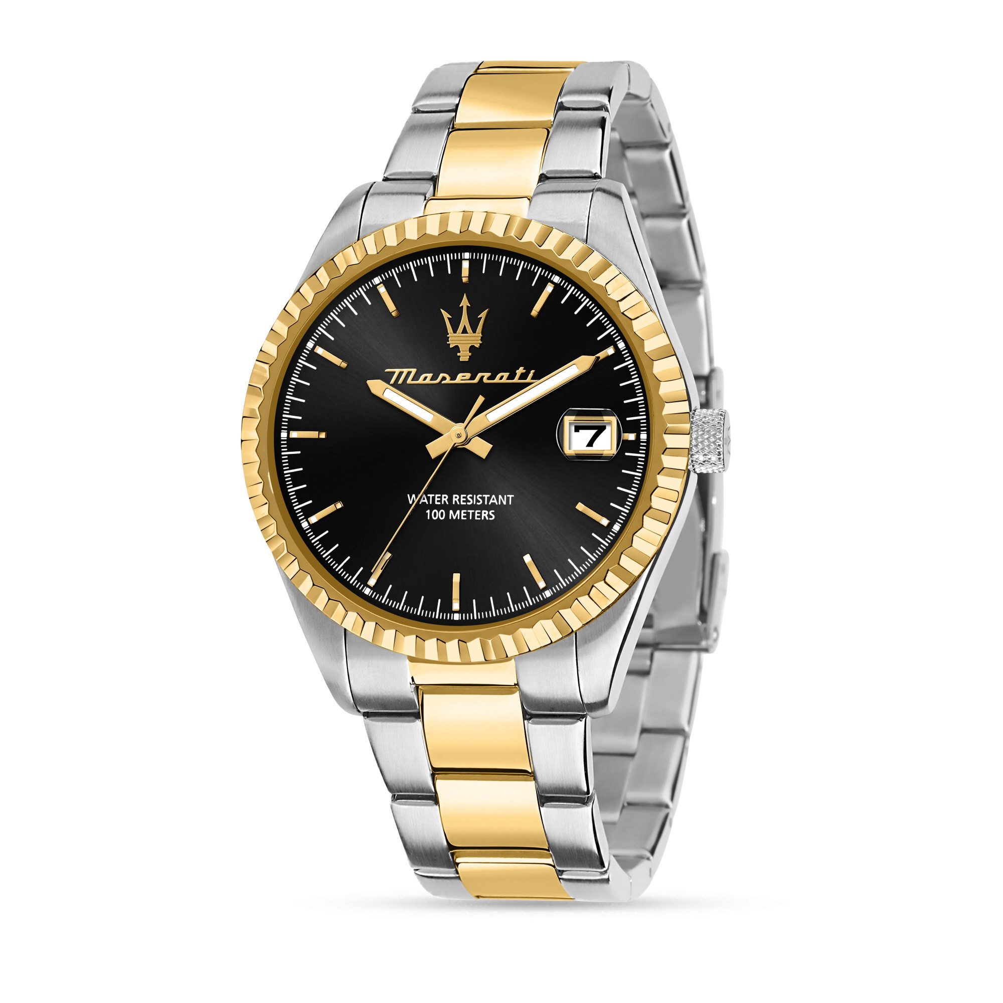 MASERATI Quarzuhr Competizione Herrenuhr R8853100042 Bicolor Edelstahl 43 mm