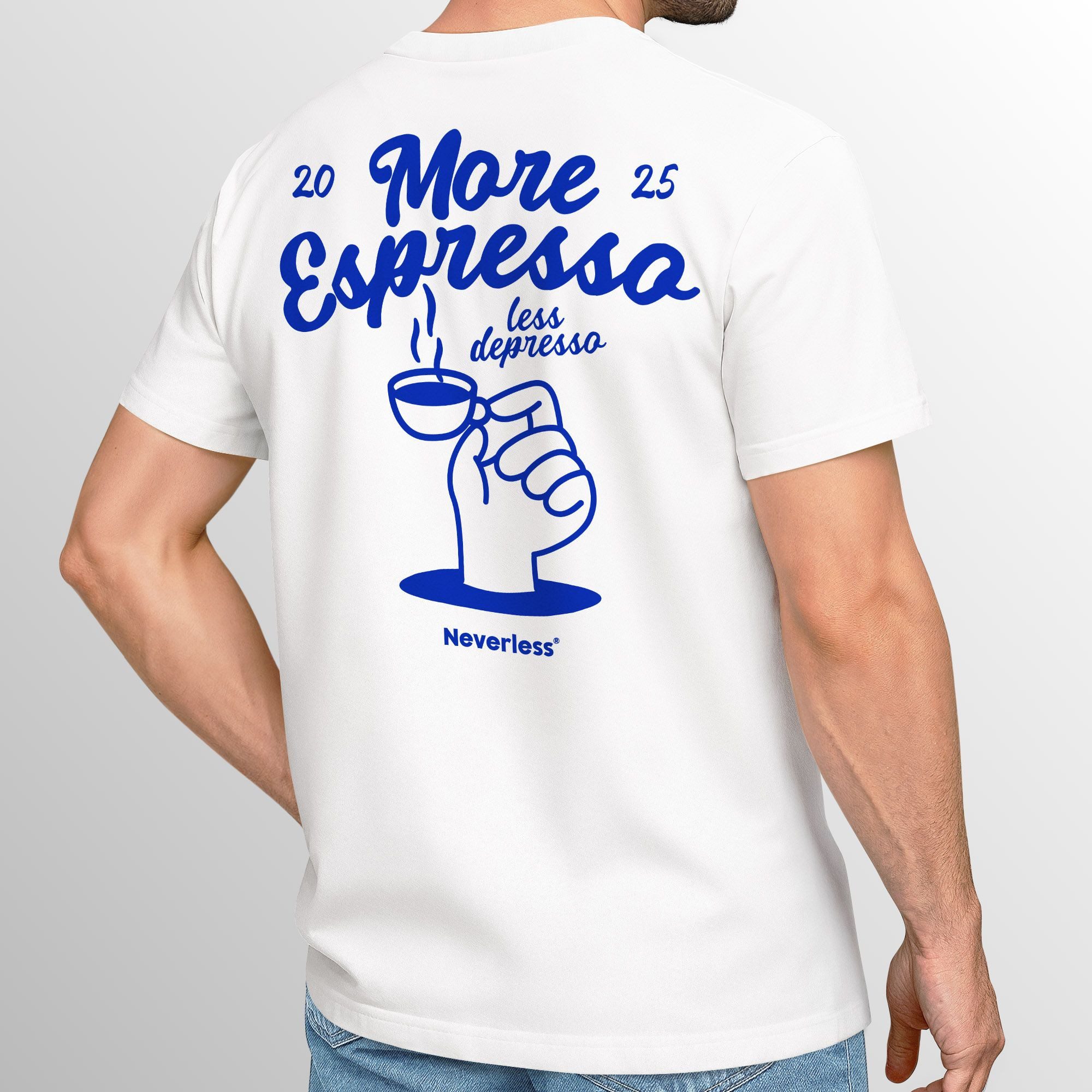 Neverless Print-Shirt Herren T-Shirt Backprint More Espresso Kaffeeliebhaber Grafikshirt mit Print