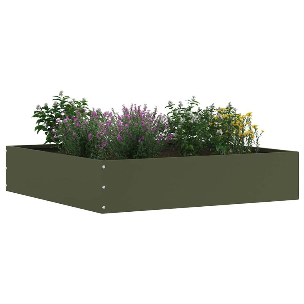 vidaXL Beetumrandung Raseneinfassung 6 Stk. 60 x 60 x 13 cm Stahl Olive Grün