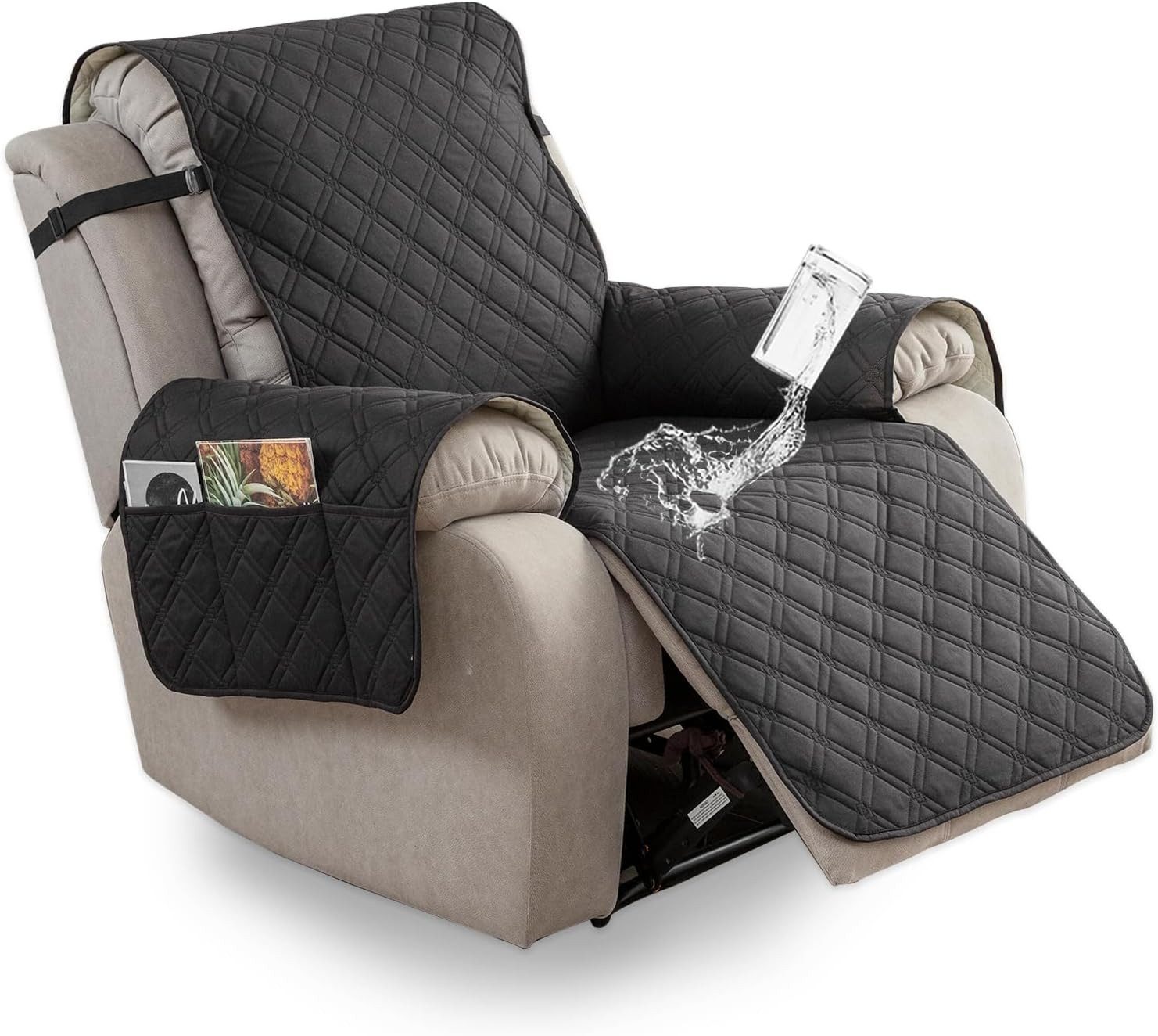 LIANNA Sesselhusse Wasserdichte Sesselhusse, rutschfeste Liegestuhlabdeckung mit Tasche