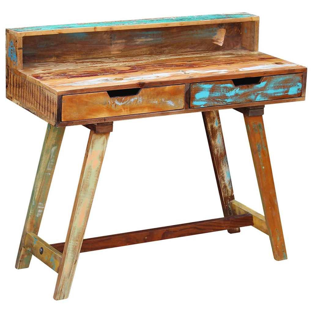 vidaXL Schreibtisch Schreibtisch Altholz, Massivholz Büro Schreibtisch Computertisch Arbeitstisch Vintage Antik