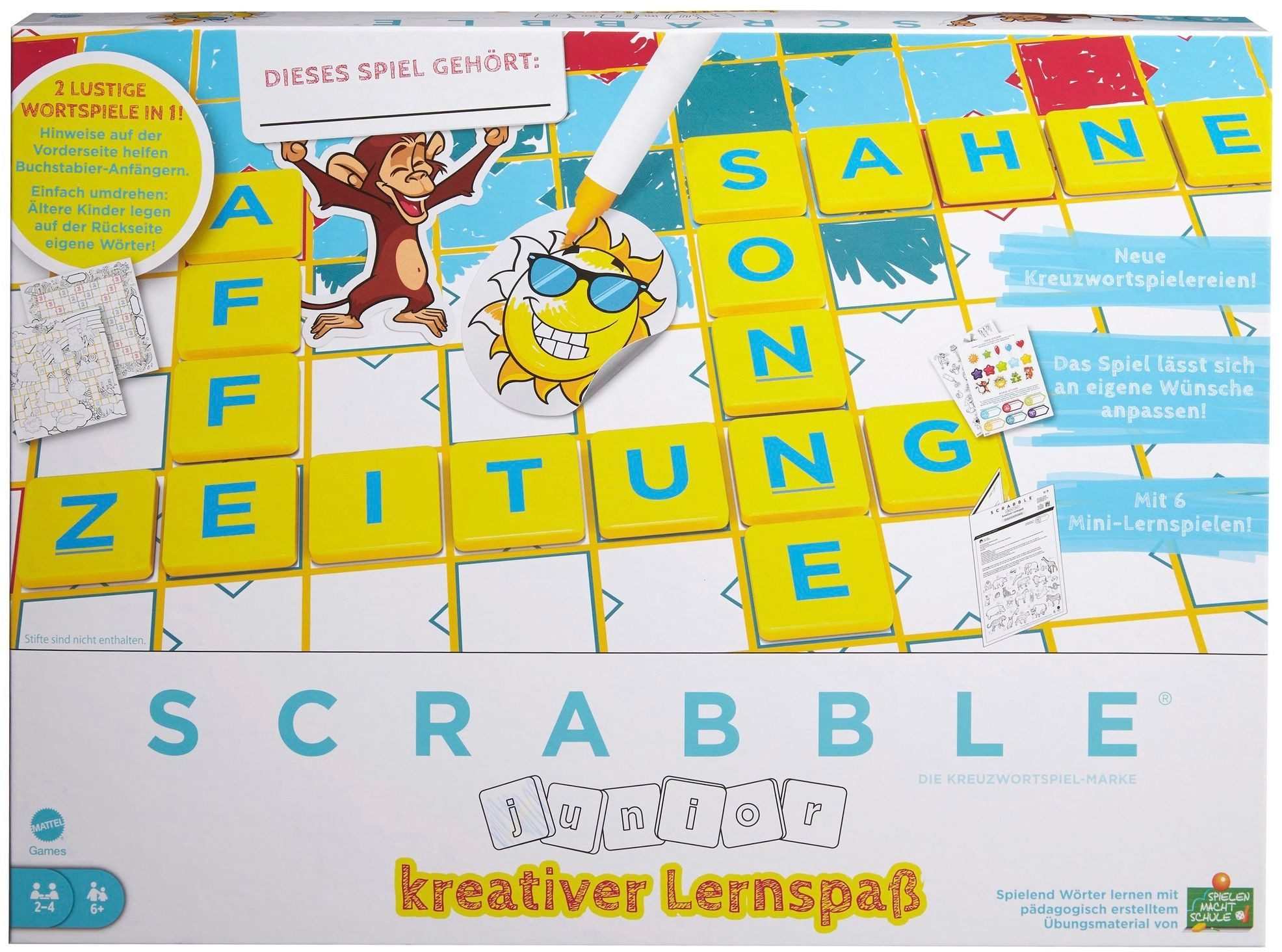 Mattel® Spiel Scrabble Junior Creative Learning Kids Kreuzworträtsel-Spiel ab 6 J.
