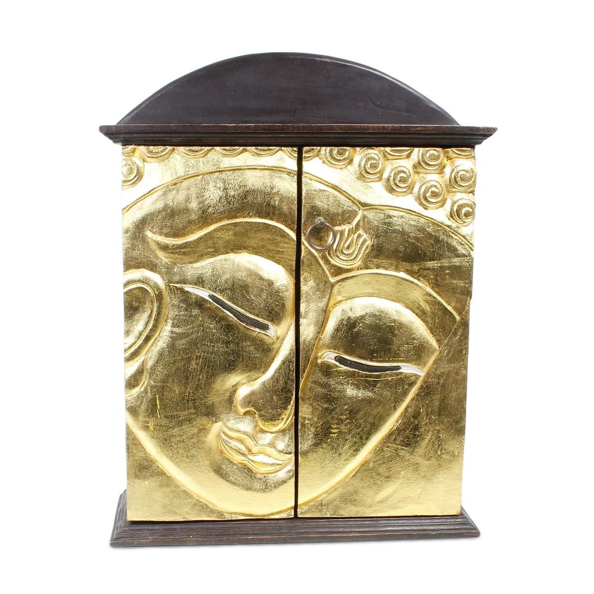 Oriental Galerie Hängeschrank Hängeschrank Buddha 65 cm Braun Gold (1-St) Flurschrank, Medizinschrank, Schlüsselablage, Dielenschrank zum hängen