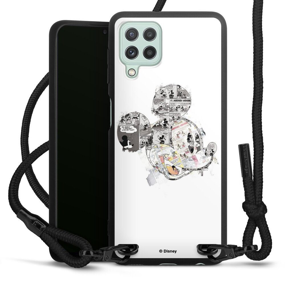 DeinDesign Handyhülle Mickey Mouse Offizielles Lizenzprodukt Disney Mickey Mouse - Collage, Samsung Galaxy A22 4G Premium Handykette Hülle mit Band
