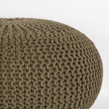 RINGO-Living Stuhl Hocker Mabel in Dunkelgrün aus Baumwolle 350x700mm, Möbel