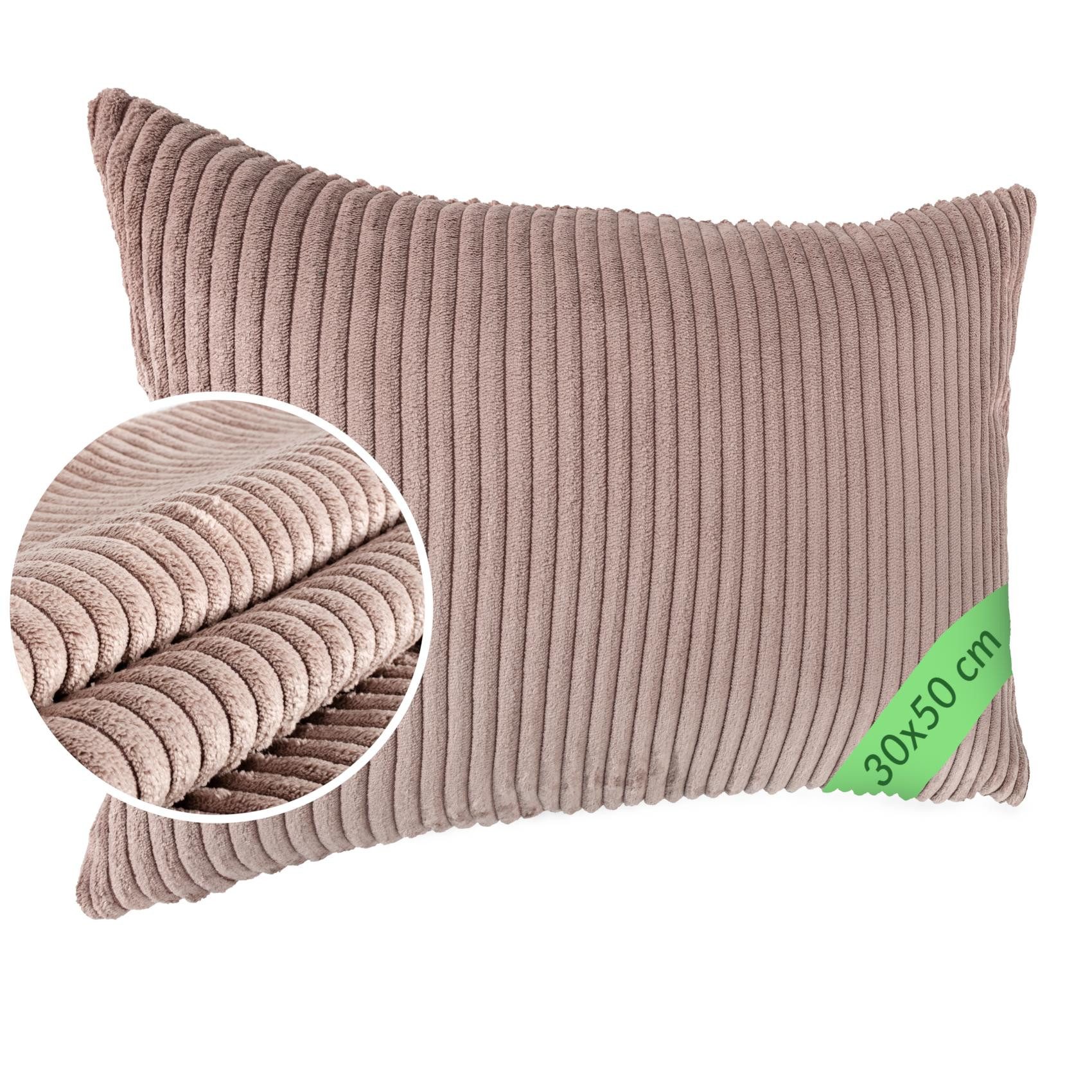 ANRO Dekokissen Kissenhülle MIT oder OHNE Füllung Kissenbezug Zierkissen, Kissenhülle in 30x50cm ohne Füllung Altrosa