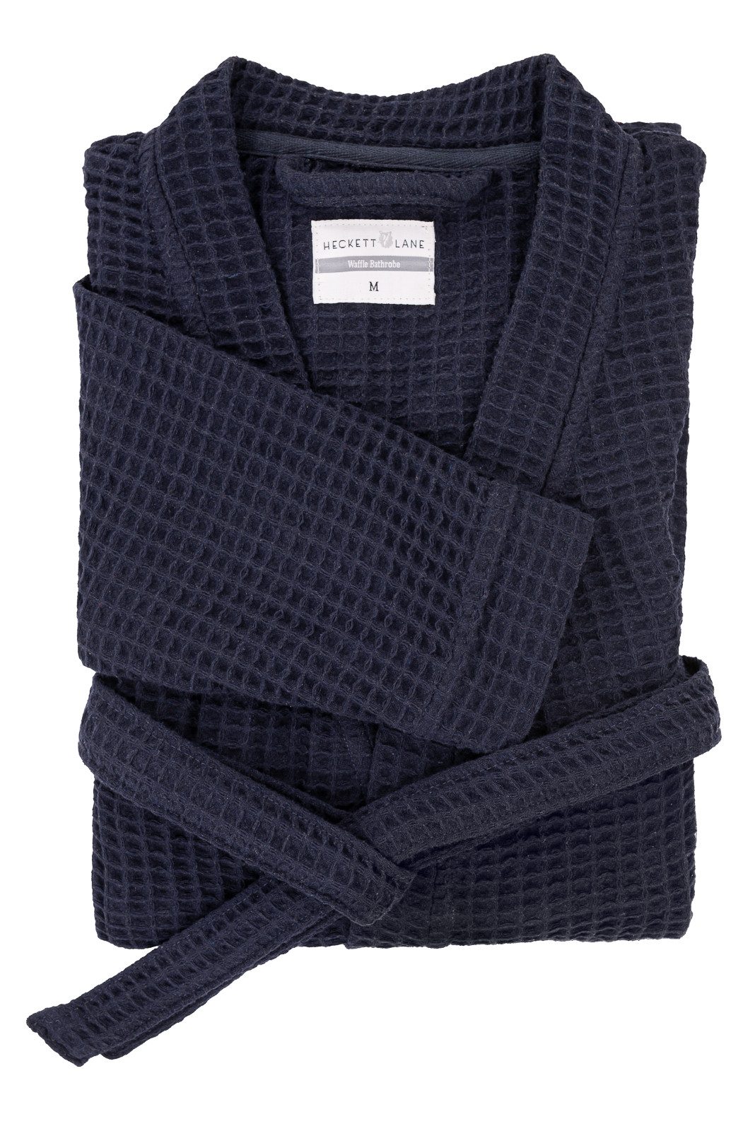 Heckett and Lane Bademantel Bademantel Wafel Lang XL Navy blue Bademantel XL Navy-Blue Uni, Bademantel Morgenmantel