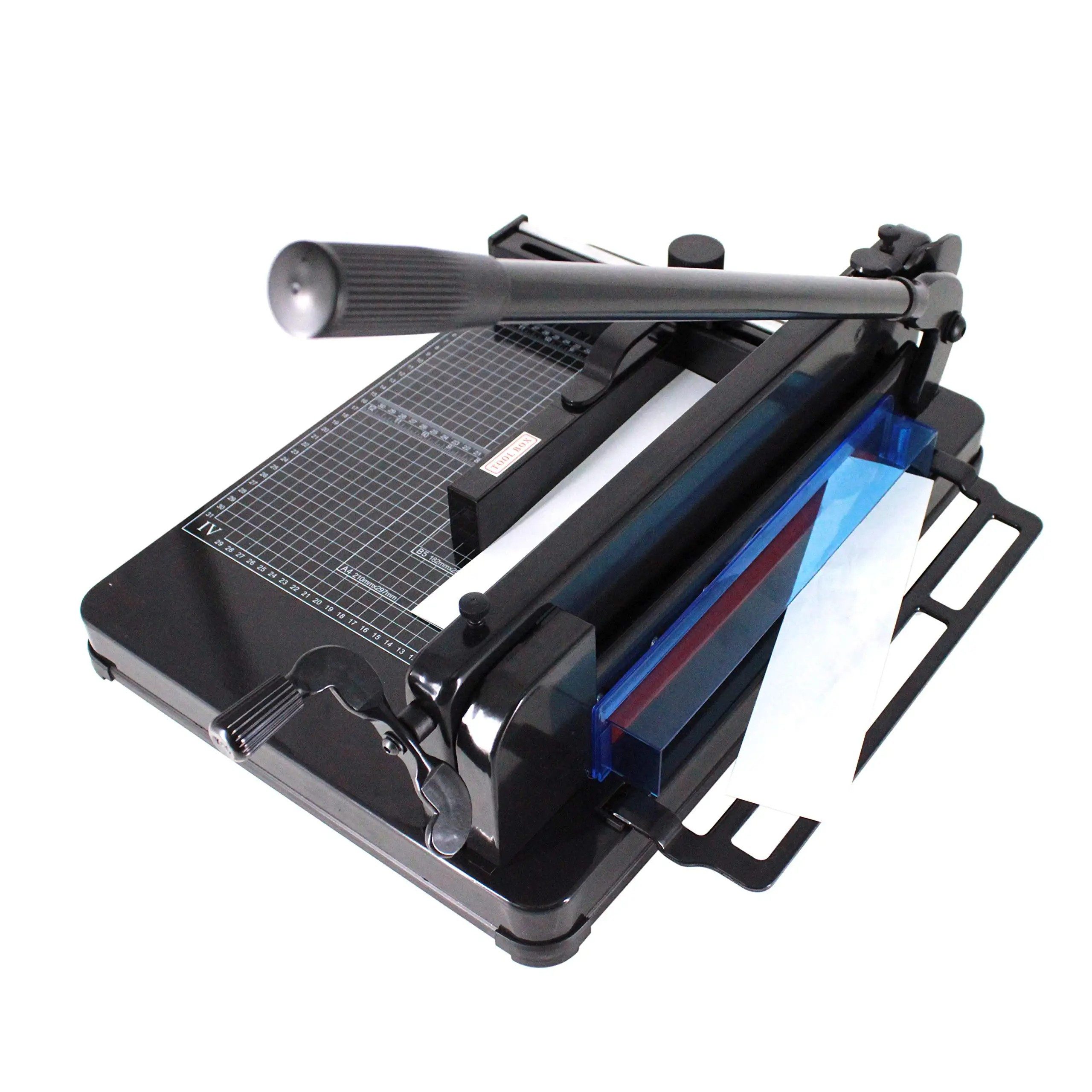 LMG Germany Papierschneidegerät Opticut 400 Stapelschneider A4, 400 Blatt, Schwere Ausführung, Robust, 400 Blatt, HSS-Messer, Softfoam-Balken, Sicherheitsgeprüft