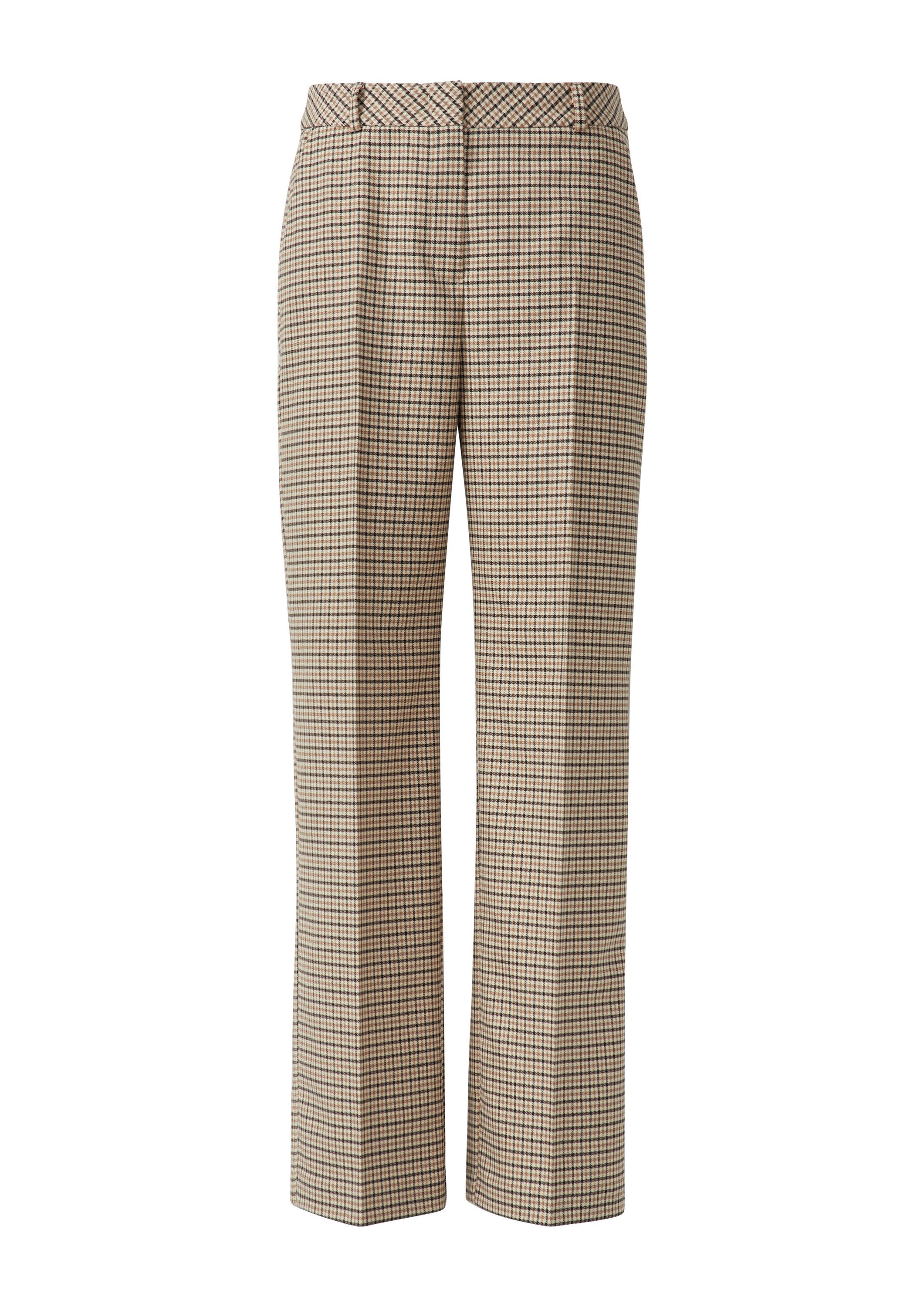 comma Chinos Hose Karohose mit Straight Leg